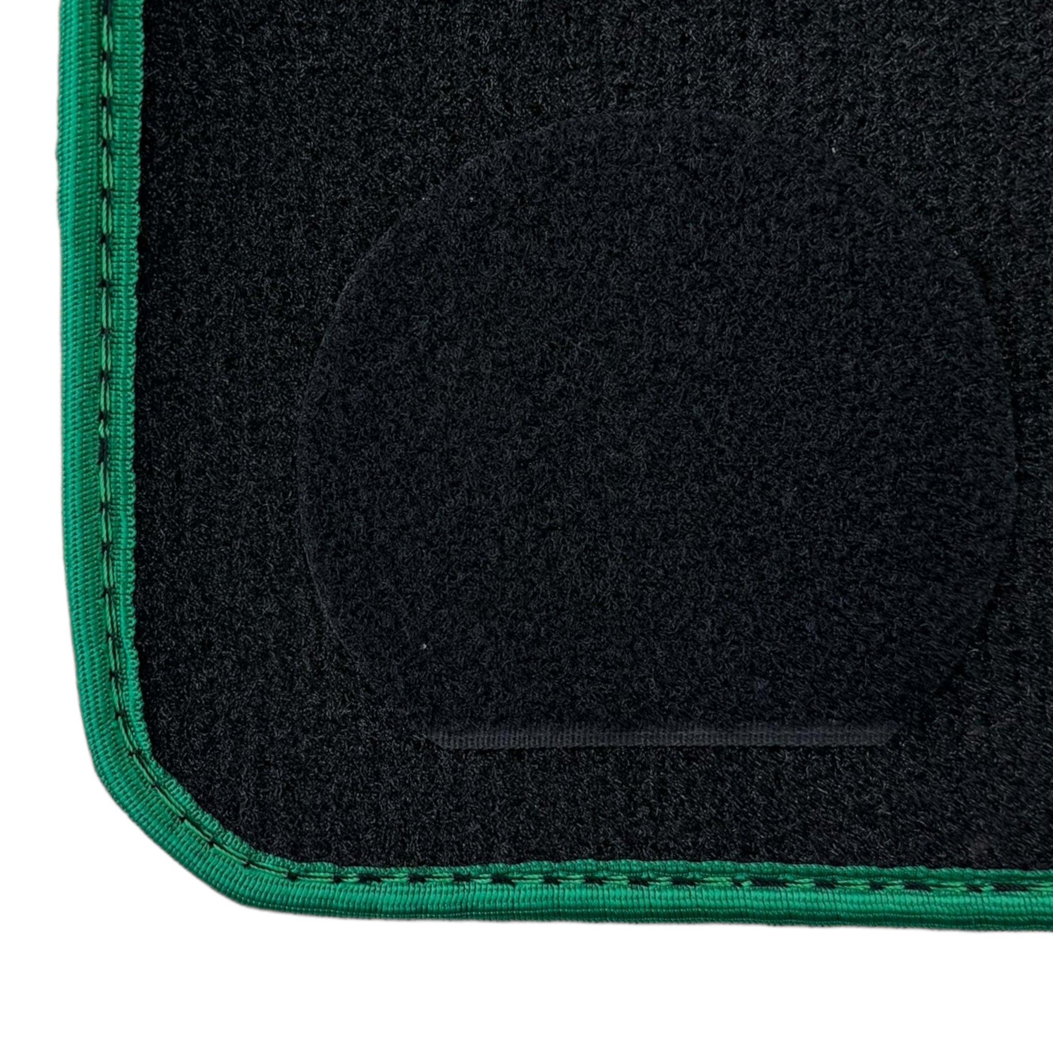 Black Floor Mats for Ferrari Purosangue with Green Trim | Italian Edition - Scuderia