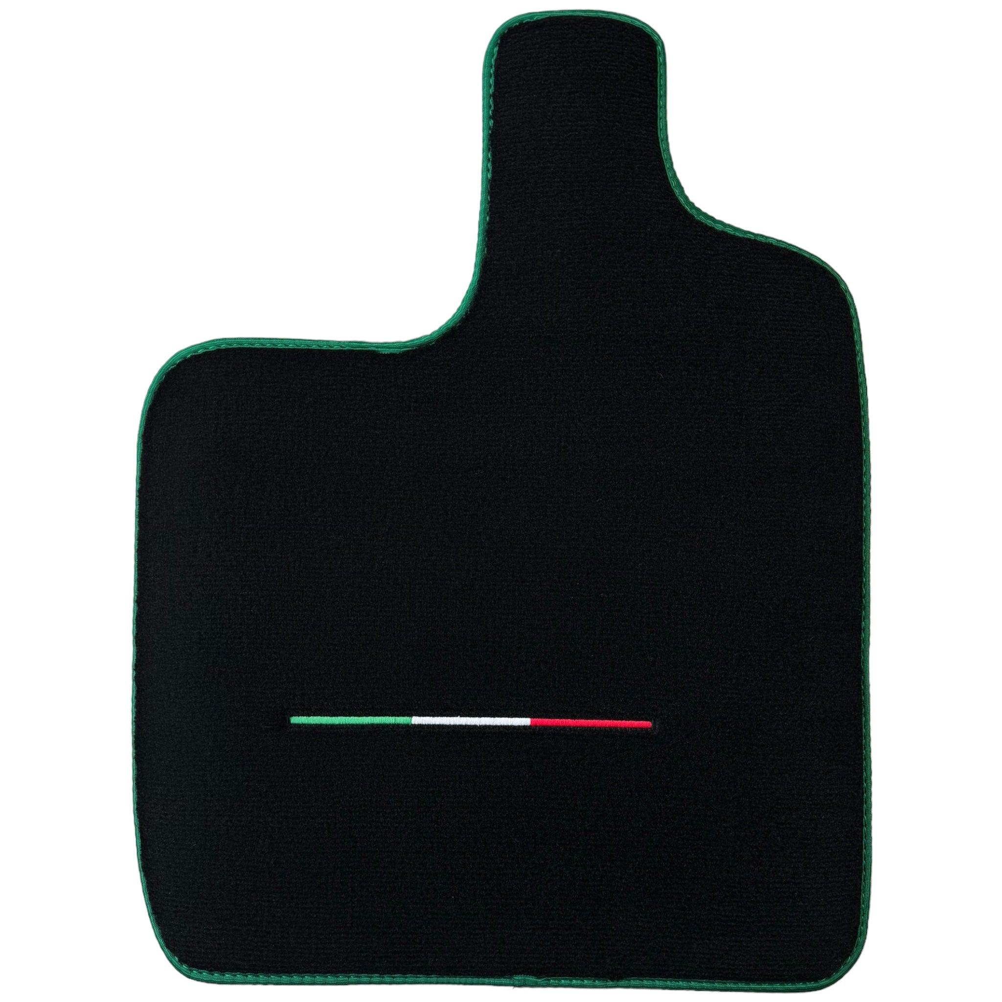 Black Floor Mats for Ferrari Purosangue with Green Trim | Italian Edition - Scuderia