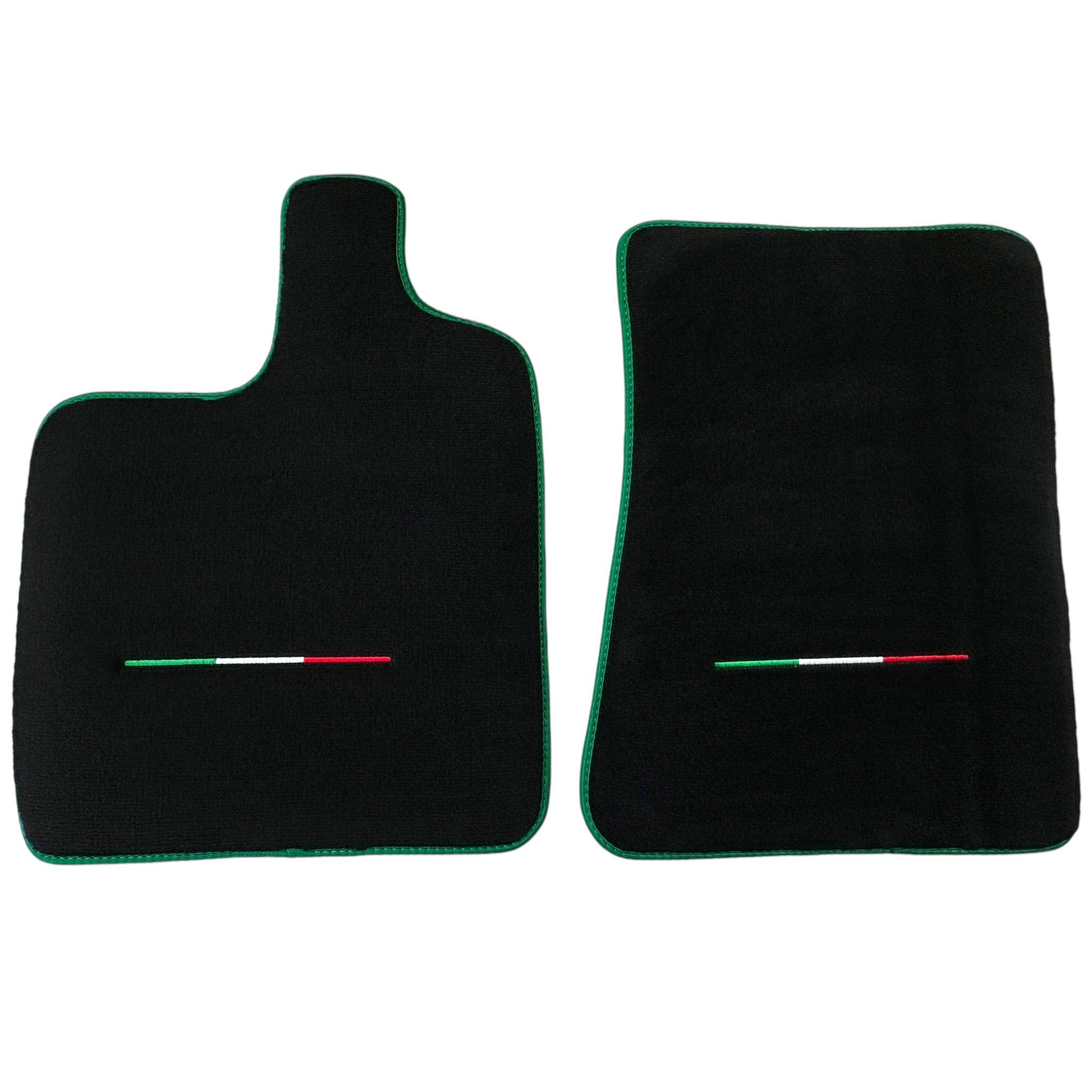 Black Floor Mats for Ferrari Purosangue with Green Trim | Italian Edition - Scuderia