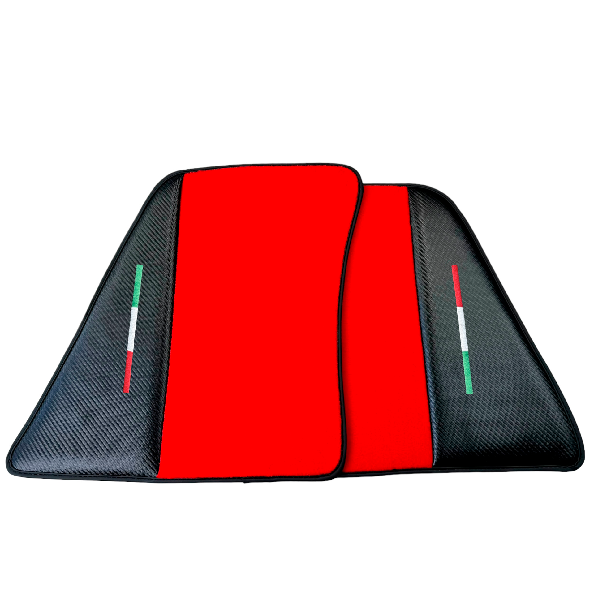 Red Car Mats for Ferrari 296 GTB (2022-2024) with Carbon Fiber