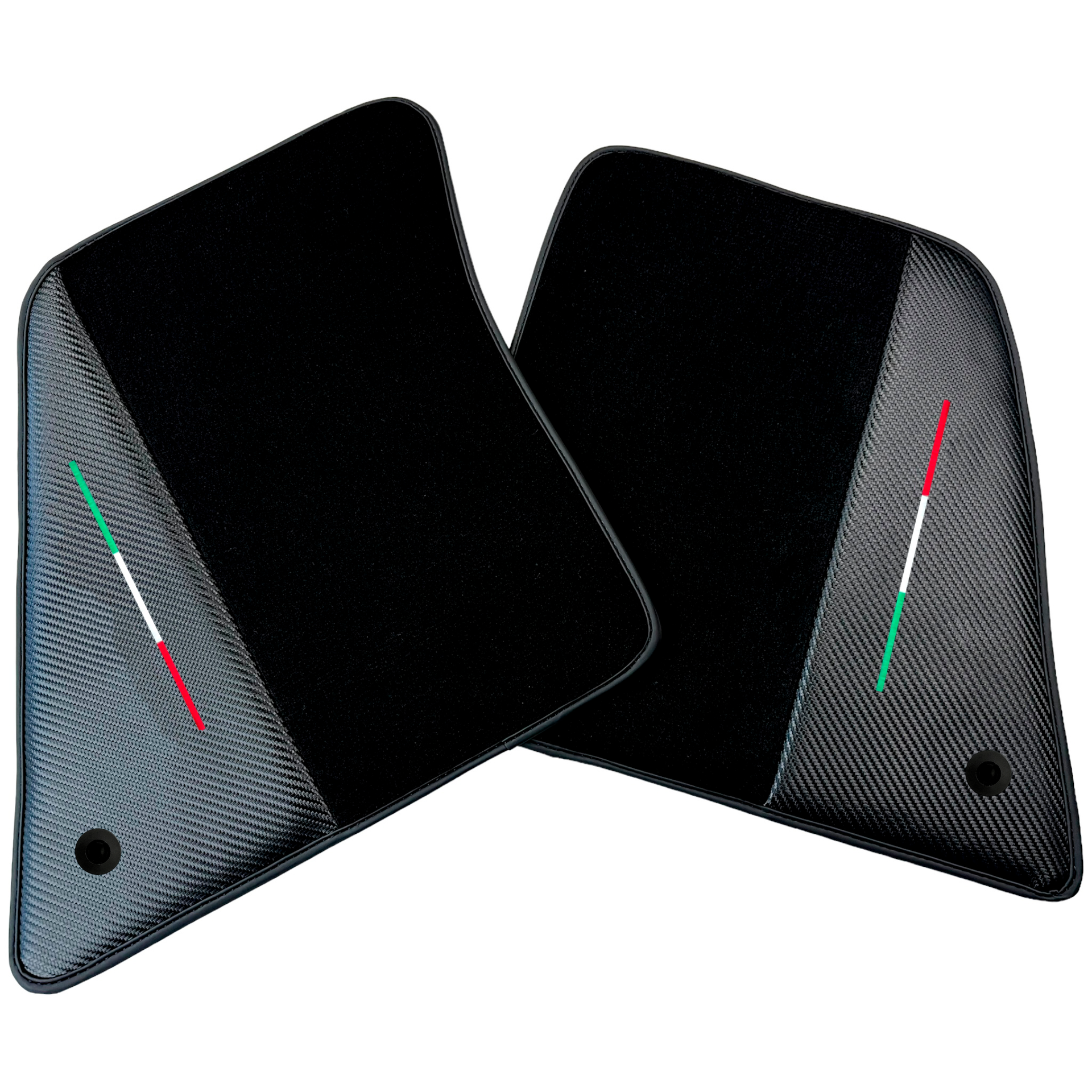 Black Car Mats for Ferrari SF90 Stradale (2019-2024) with Carbon Fiber