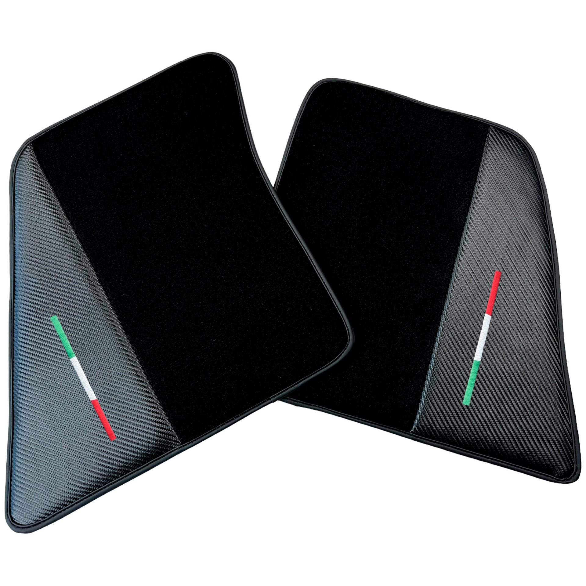 Black Car Mats for Ferrari 296 GTB (2022-2024) with Carbon Fiber