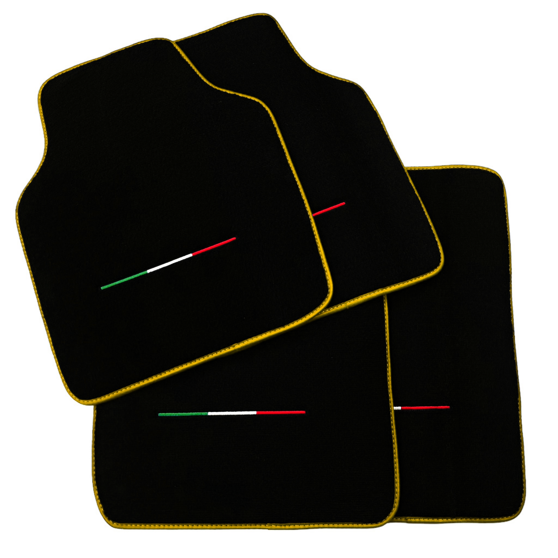 Black Car Mats for Ferrari Purosangue with Yellow Trim | Italian Edition