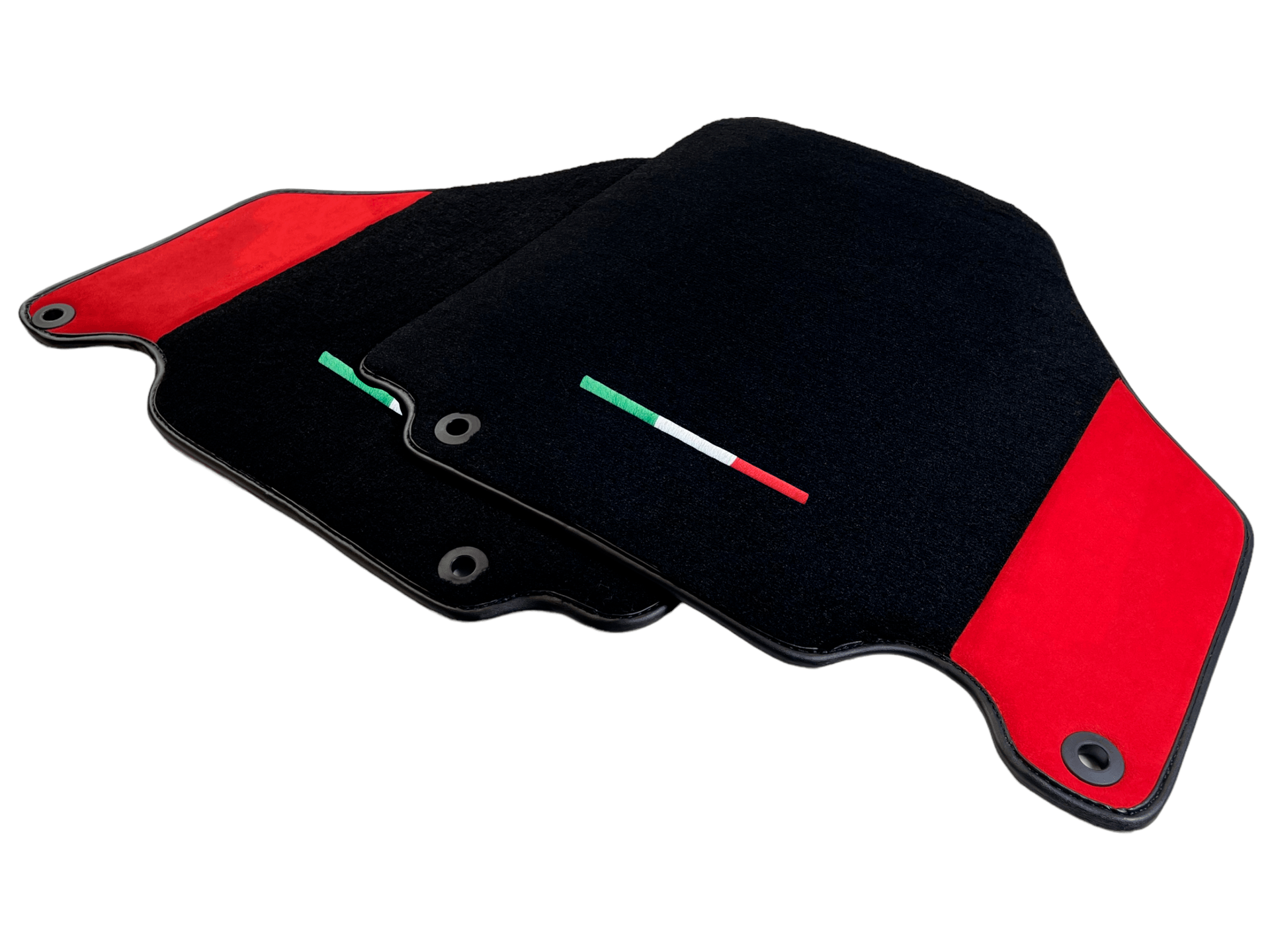 Black Car Mats For Ferrari 360 Modena 1999-2005 With Red Alcantara Leather