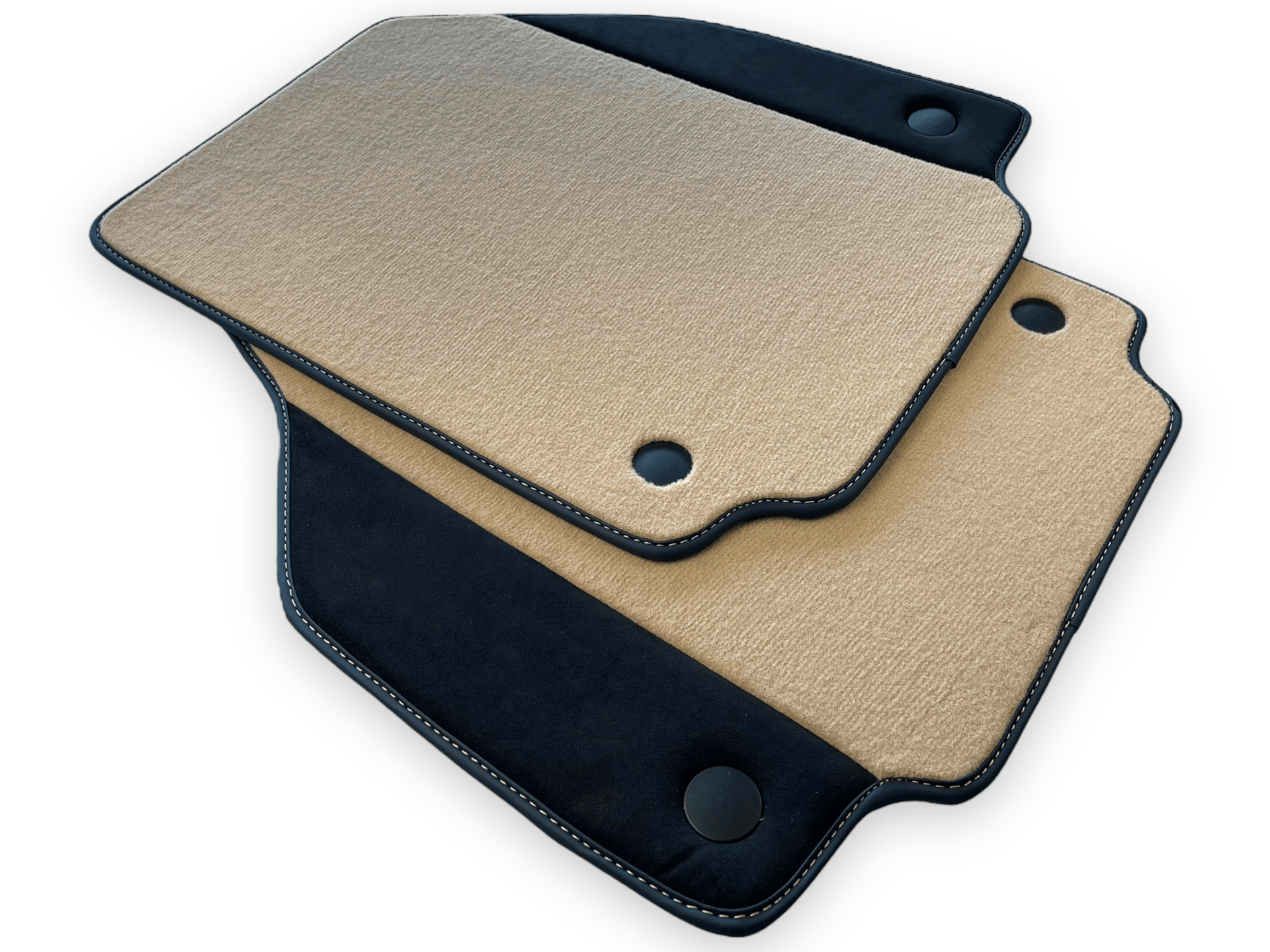 Beige Car Mats For Ferrari 488 GTB 2016-2022 Carpets With Alcantara Leather