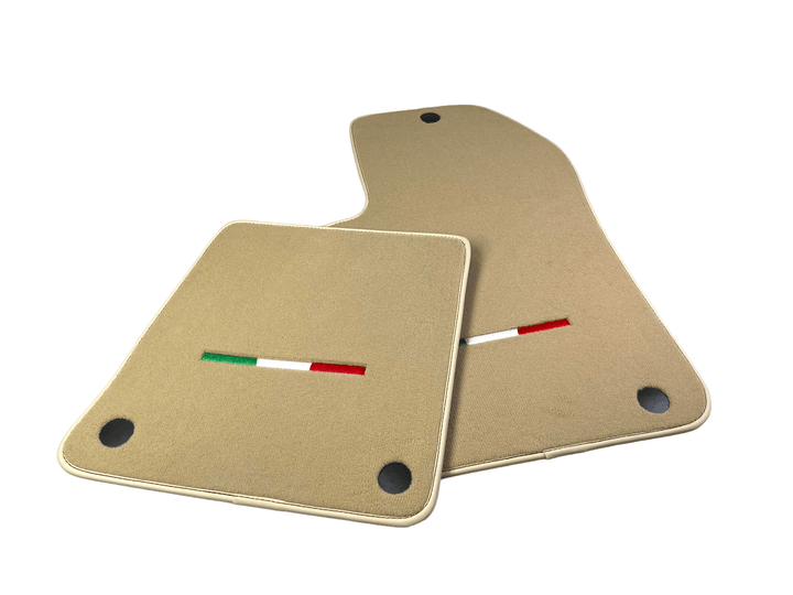 Beige Floor Mats For Ferrari 599 Coupe 2006-2012 Italian Edition - Scuderia