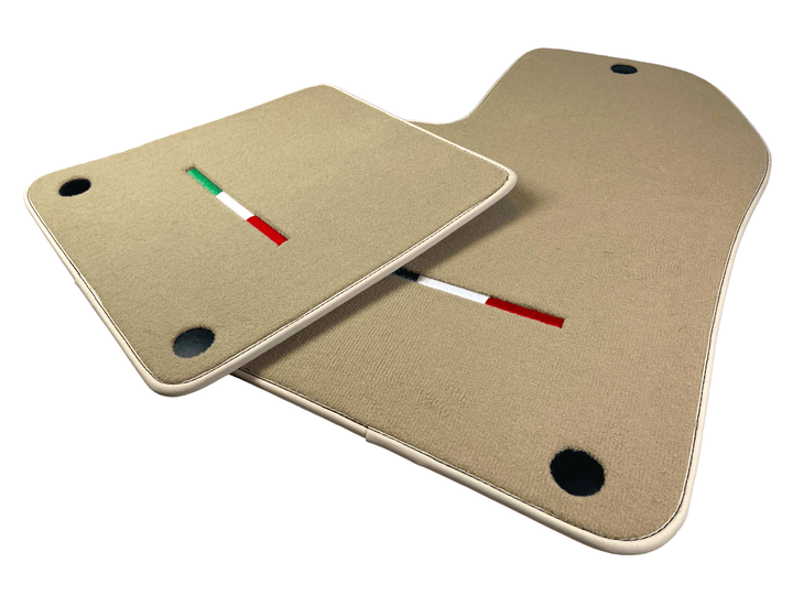 Beige Floor Mats For Ferrari 599 Coupe 2006-2012 Italian Edition - Scuderia