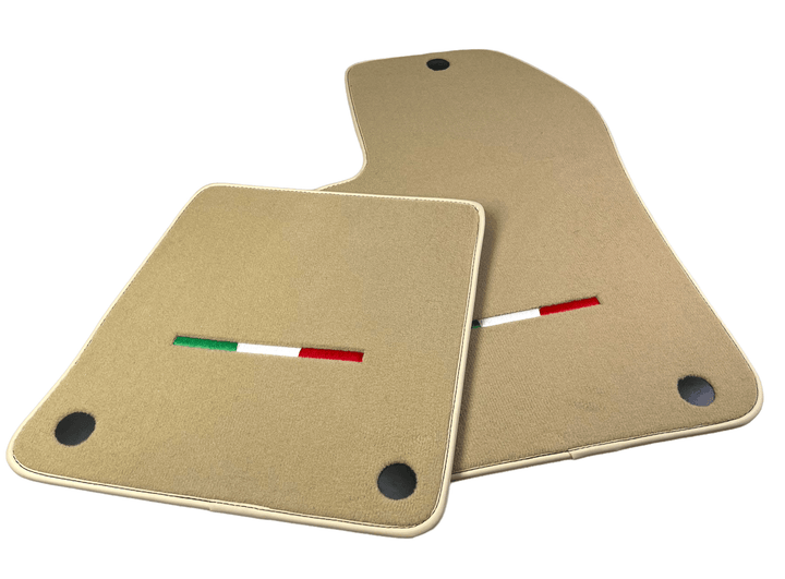 Beige Floor Mats For Ferrari 612 Scaglietti 2005-2011 Italian Edition - Scuderia