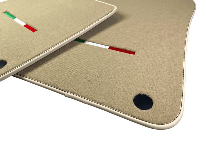 Beige Floor Mats For Ferrari 612 Scaglietti 2005-2011 Italian Edition - Scuderia