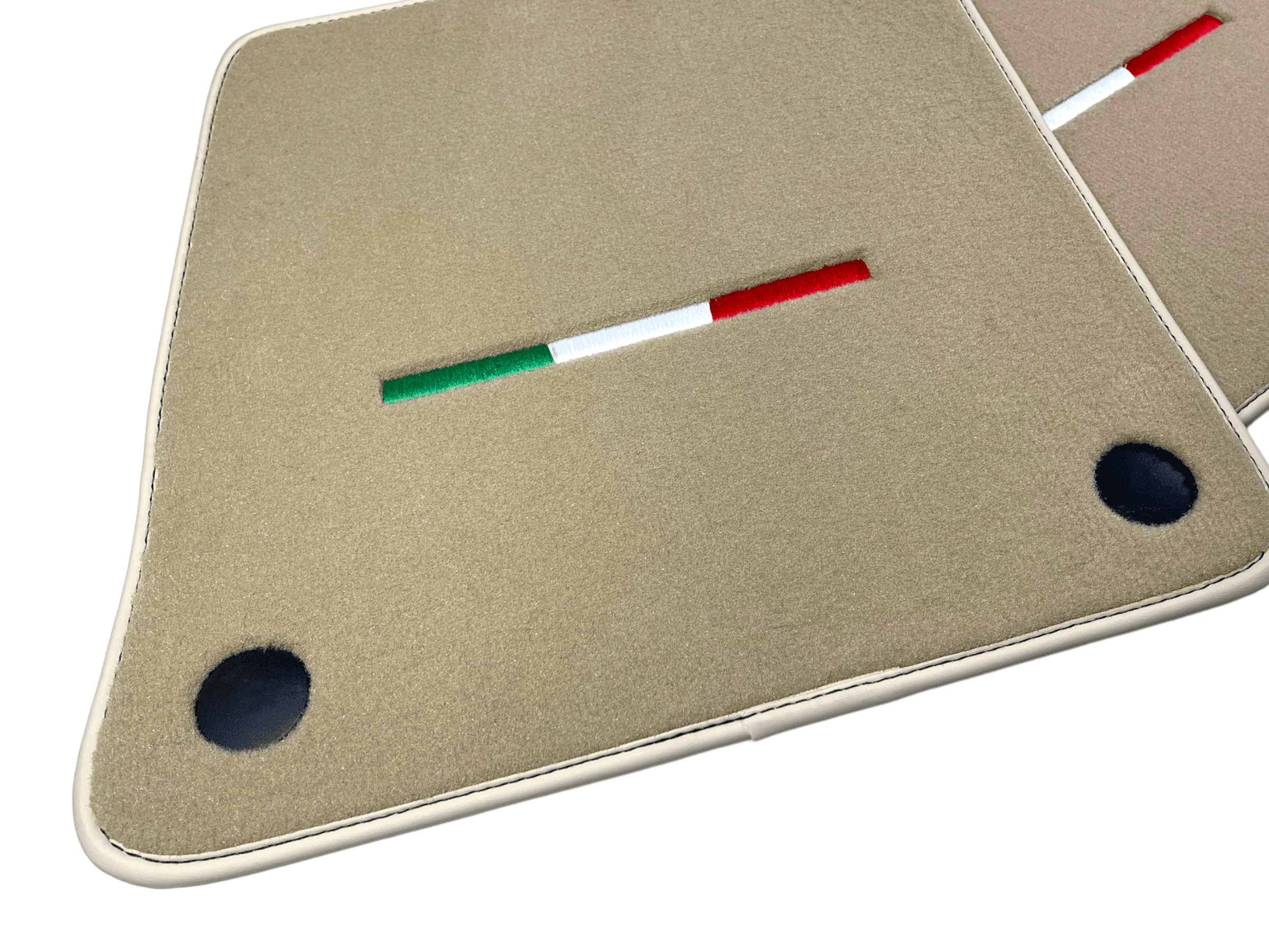 Beige Floor Mats For Ferrari 612 Scaglietti 2005-2011 Italian Edition - Scuderia