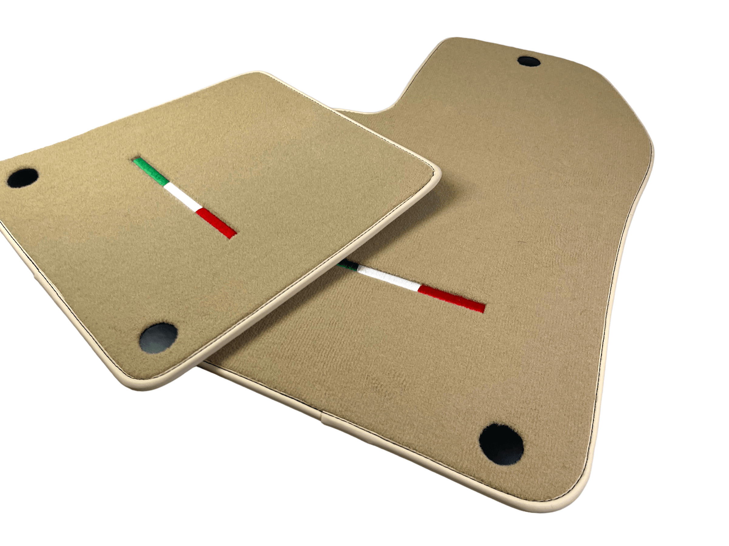 Beige Floor Mats For Ferrari 612 Scaglietti 2005-2011 Italian Edition - Scuderia