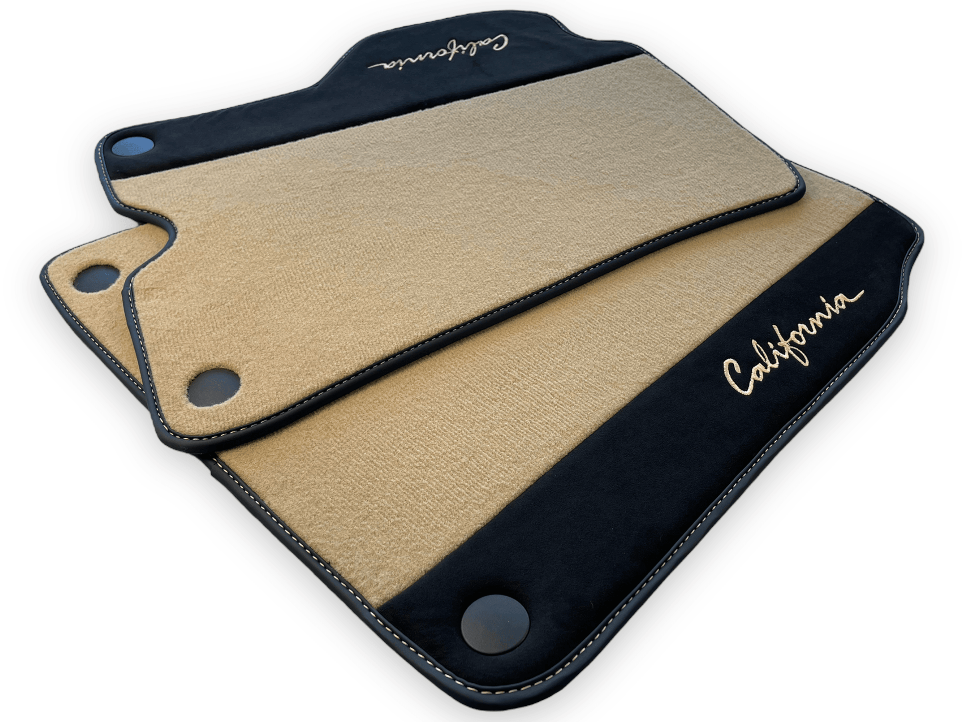 Beige Floor Mats For Ferrari California 2008-2014 With Alcantara - Scuderia