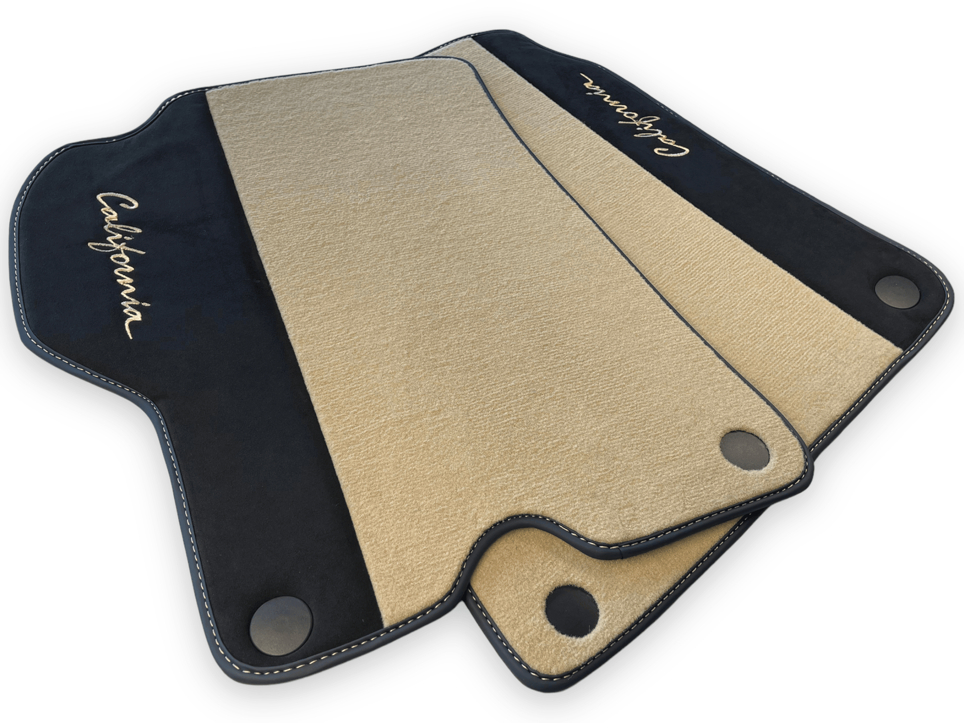 Beige Floor Mats For Ferrari California 2008-2014 With Alcantara - Scuderia