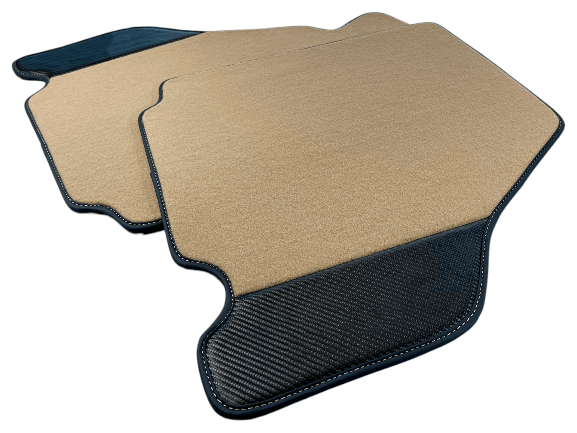 Beige Car Mats For Ferrari F430 2004-2009 With Carbon Fiber Leather