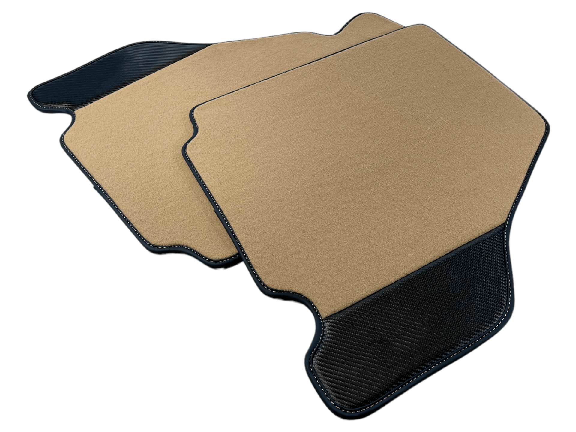 Beige Car Mats For Ferrari F430 2004-2009 With Carbon Fiber Leather