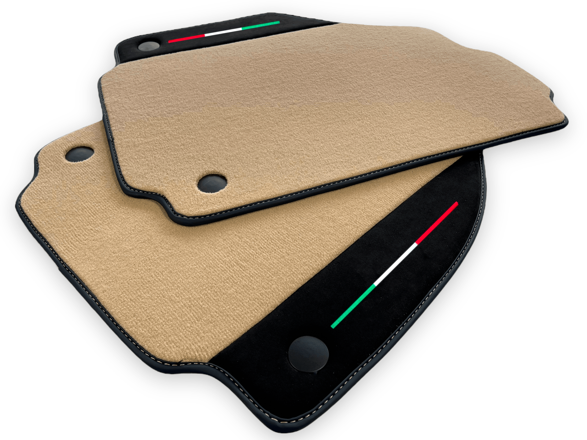 Beige Car Mats For Ferrari F8 Spider 2019-2022 With Alcantara Leather