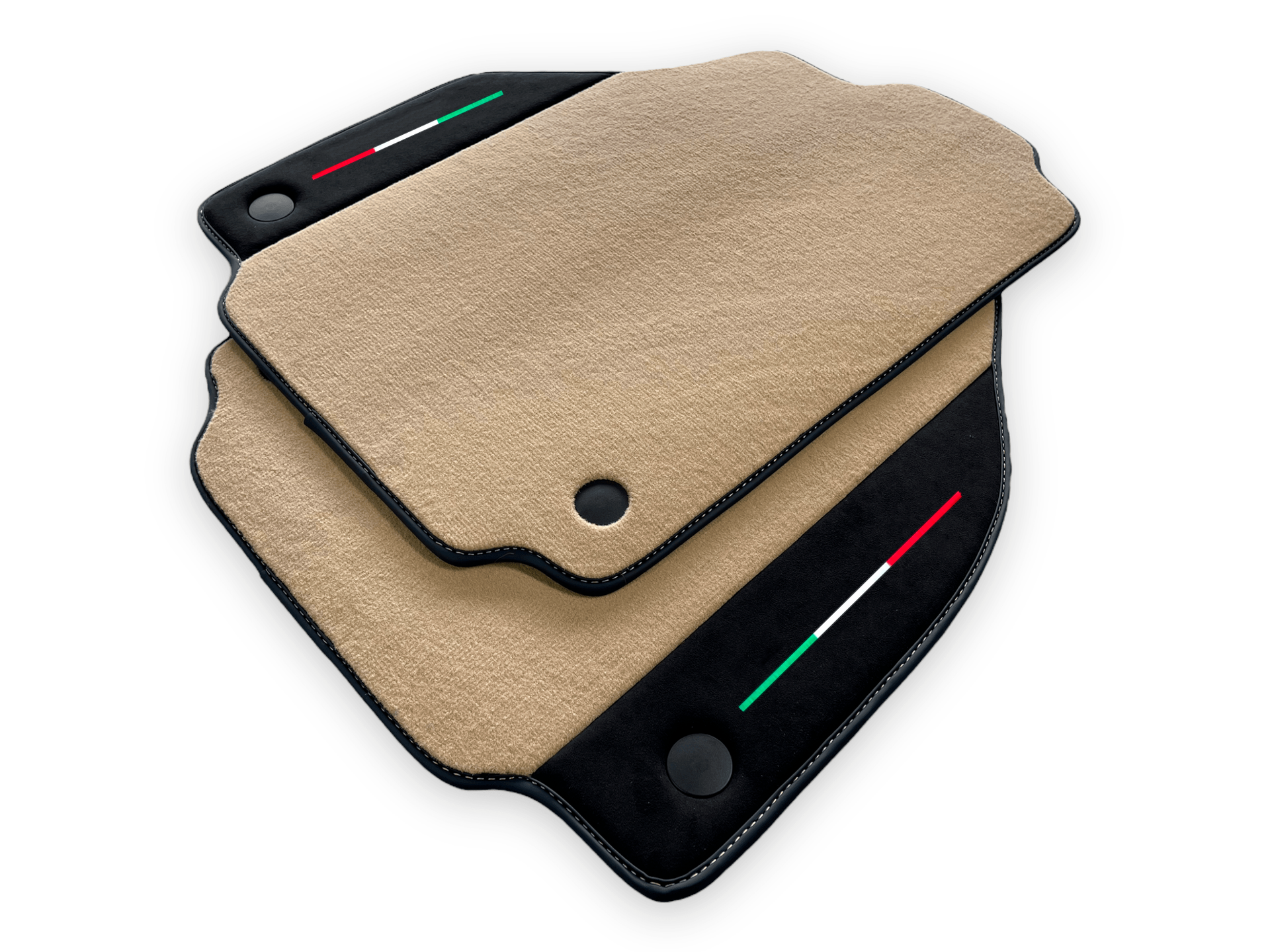 Beige Car Mats For Ferrari F8 Tributo 2019-2022 With Alcantara Leather