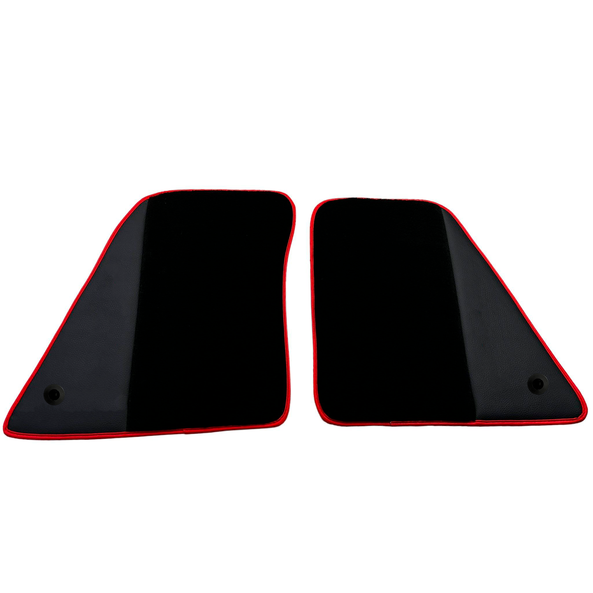 Black Car Mats for Ferrari SF90 Stradale (2019-2024) with Leather and Red Trim