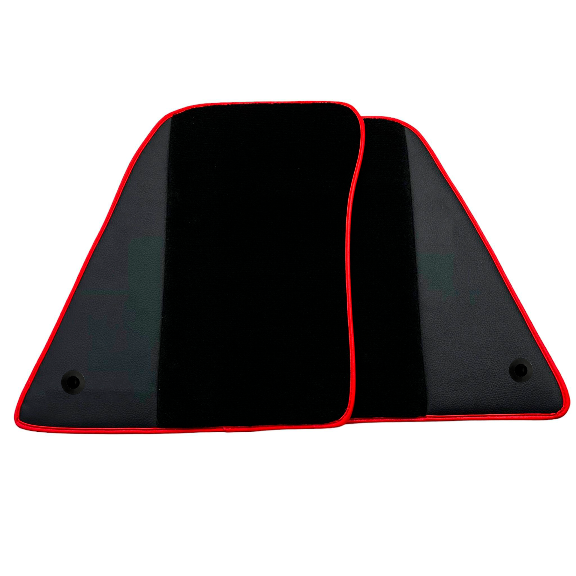 Black Car Mats for Ferrari SF90 Stradale (2019-2024) with Leather and Red Trim