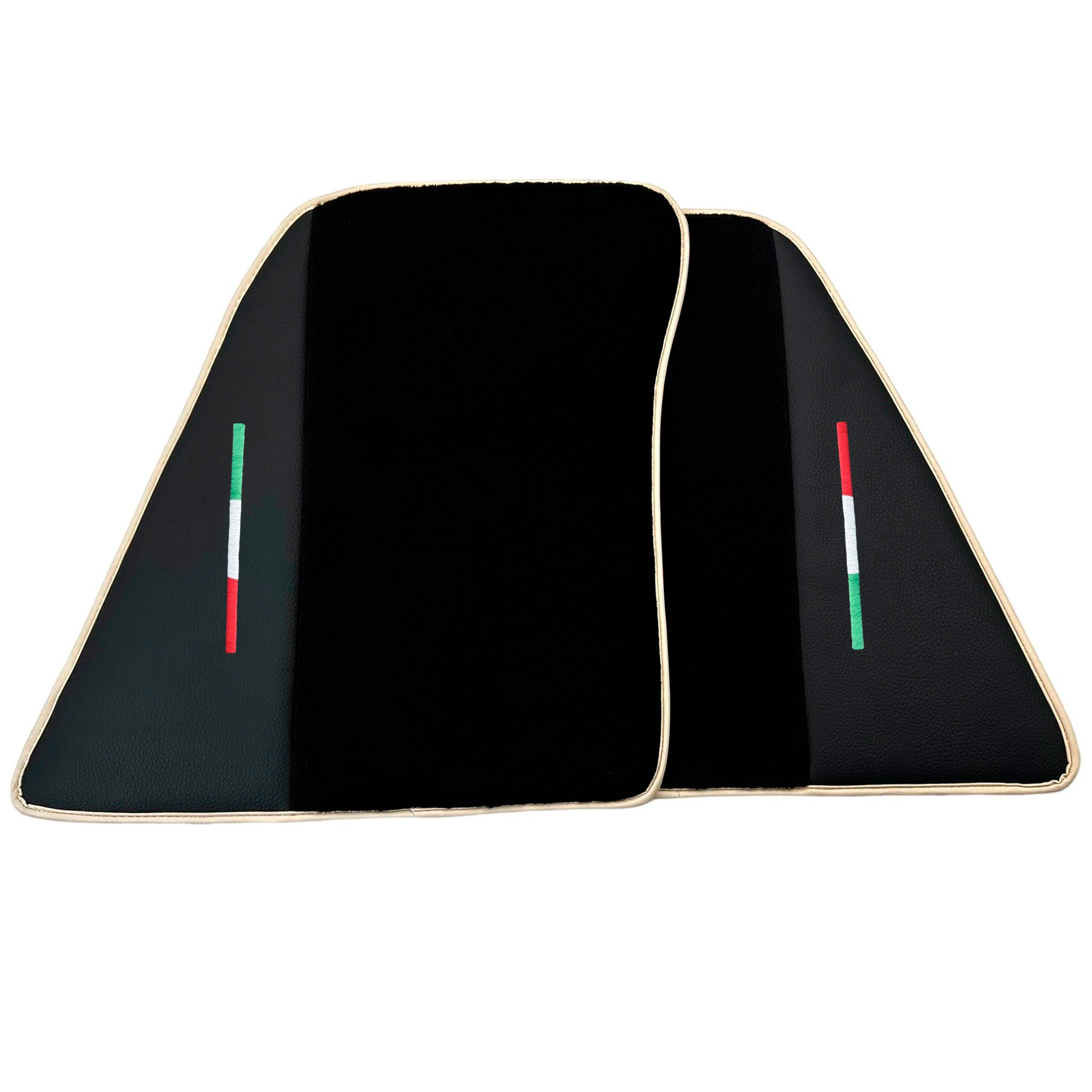 Black Car Mats for Ferrari 296 GTB (2022-2024) with Leather | Beige Trim