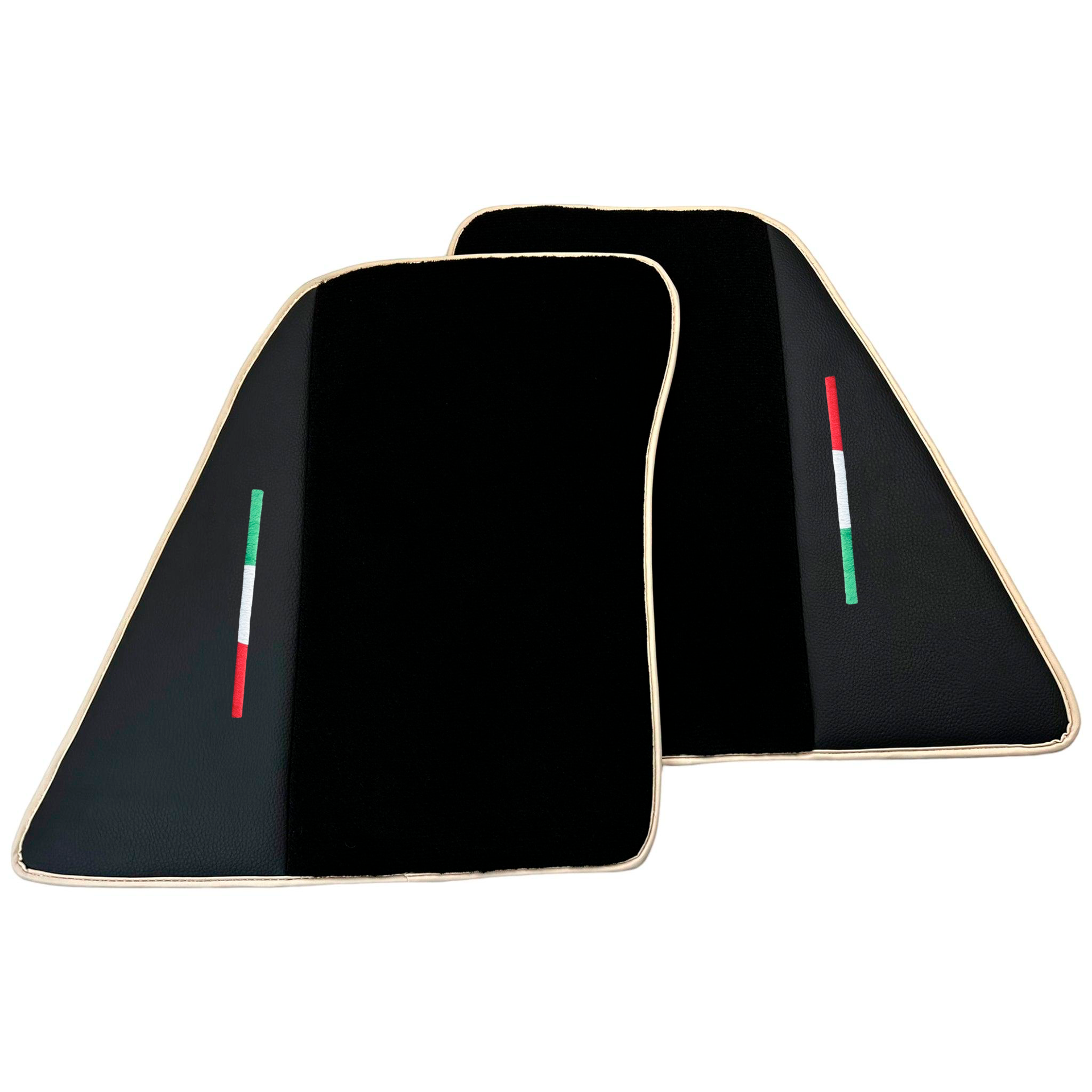 Black Car Mats for Ferrari 296 GTB (2022-2024) with Leather | Beige Trim