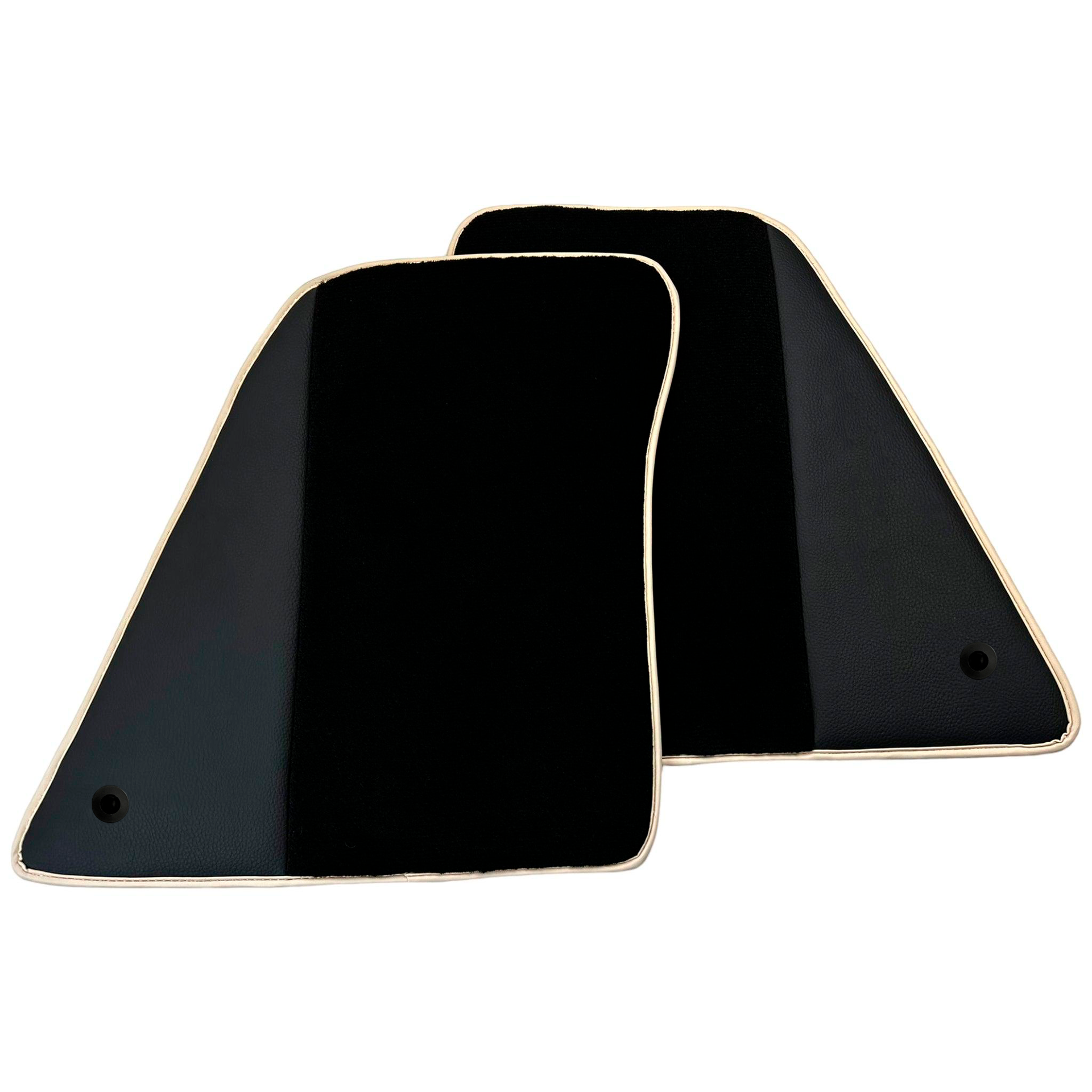 Black Car Mats for Ferrari SF90 Stradale (2019-2024) with Leather | Beige Trim