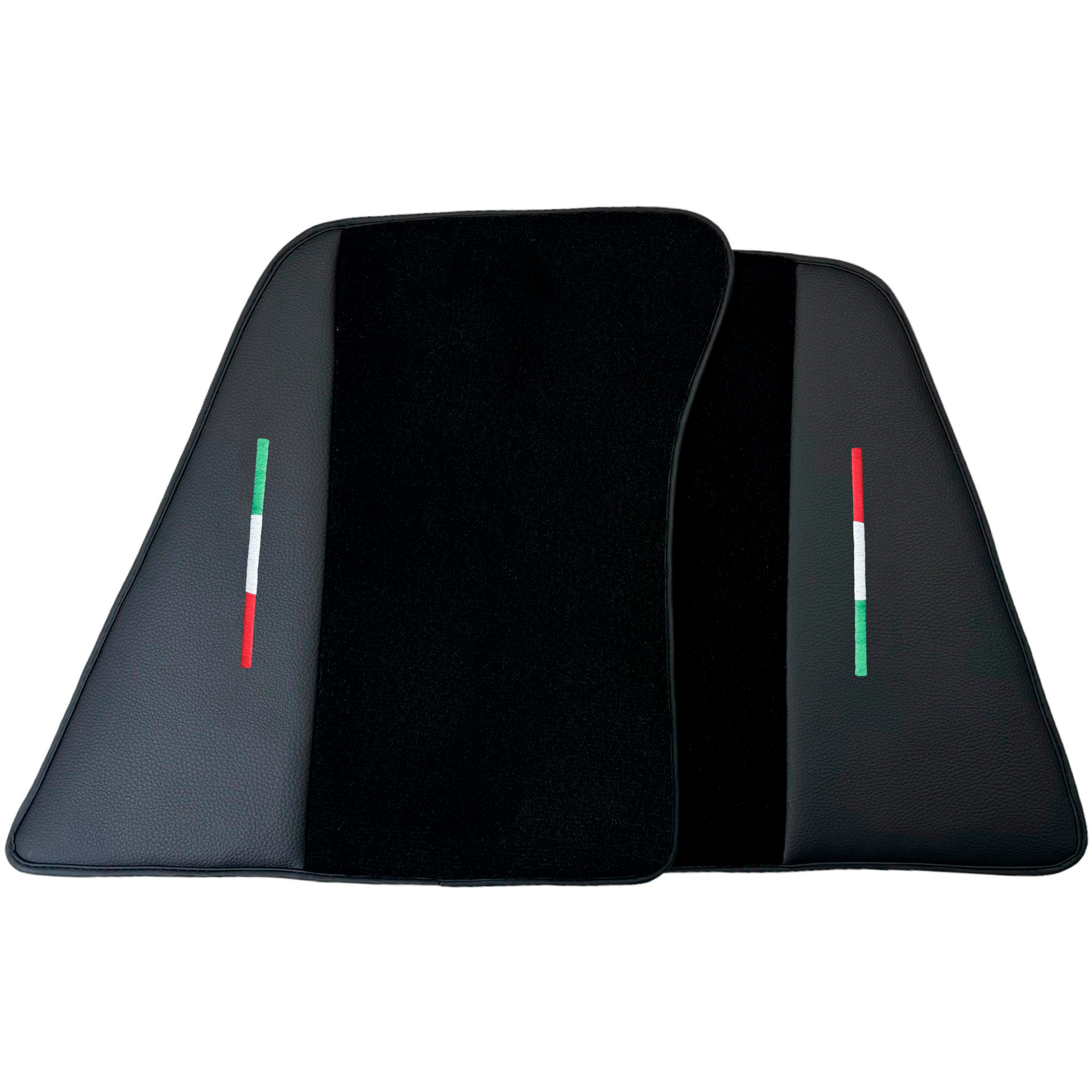 Black Car Mats for Ferrari 296 GTS (2022-2024) with Leather