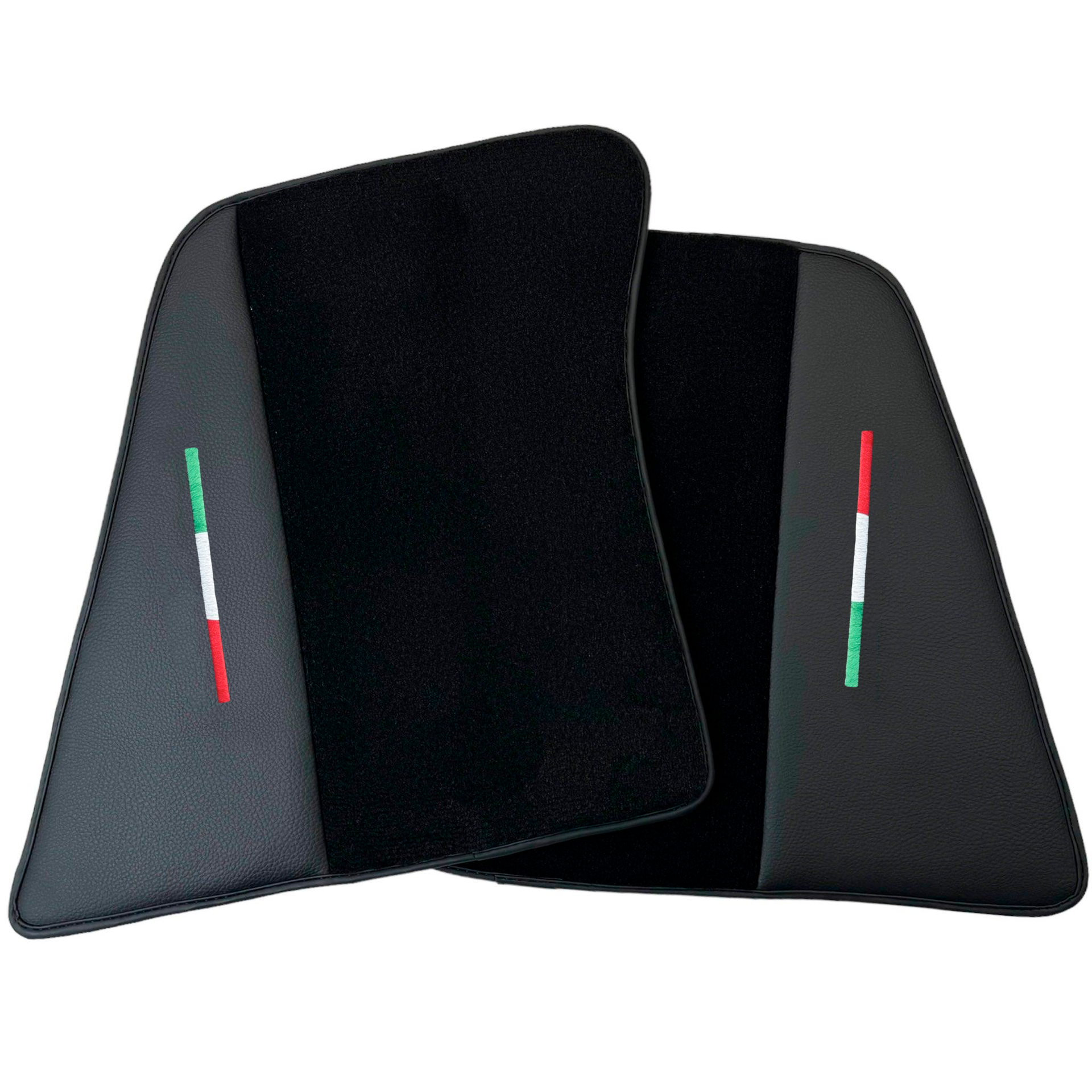 Black Car Mats for Ferrari 296 GTS (2022-2024) with Leather