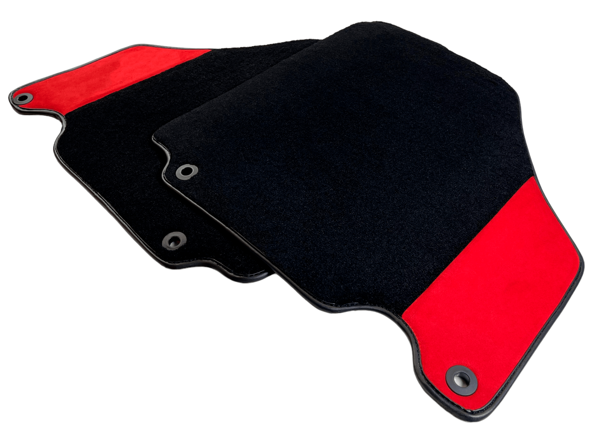 Black Car Mats For Ferrari 360 Modena 1999-2005 With Red Alcantara Leather