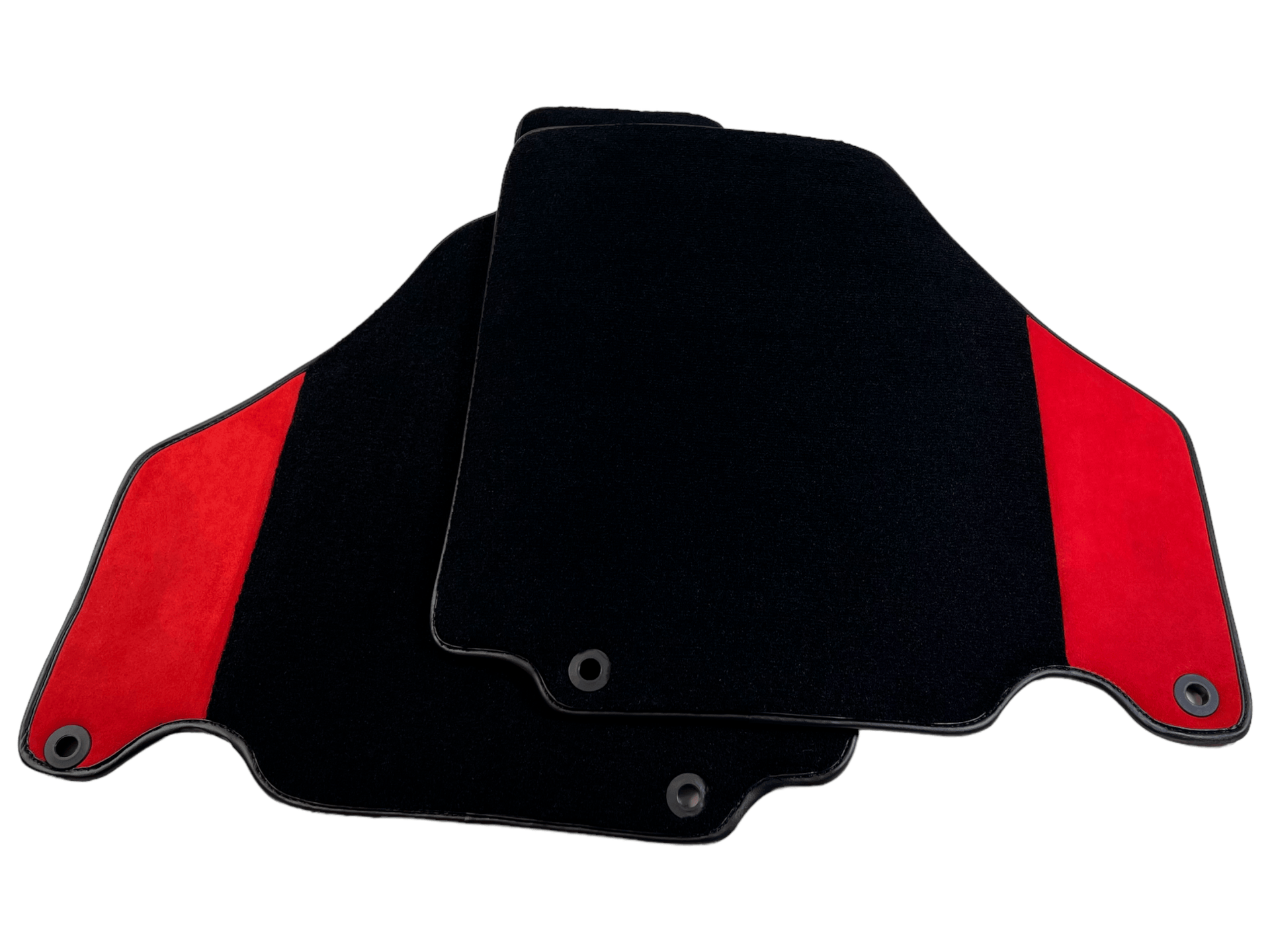 Black Car Mats For Ferrari 360 Modena 1999-2005 With Red Alcantara Leather