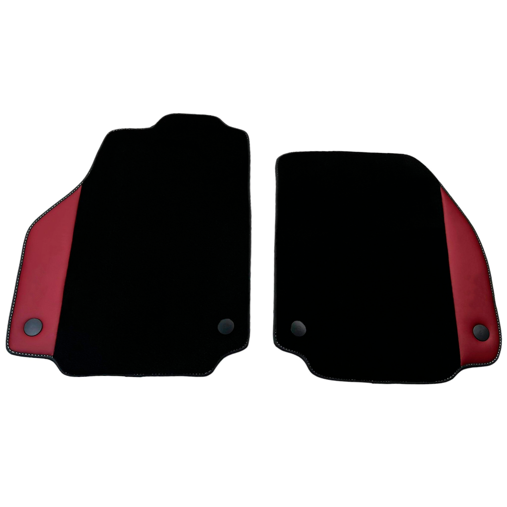 Black Car Mats for Ferrari 458 Italia (2009-2015) with Bordeaux Nappa Leather