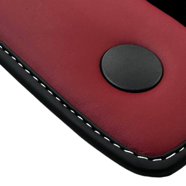 Black Floor Mats for Ferrari 458 Italia (2009-2015) with Bordeaux Nappa Leather