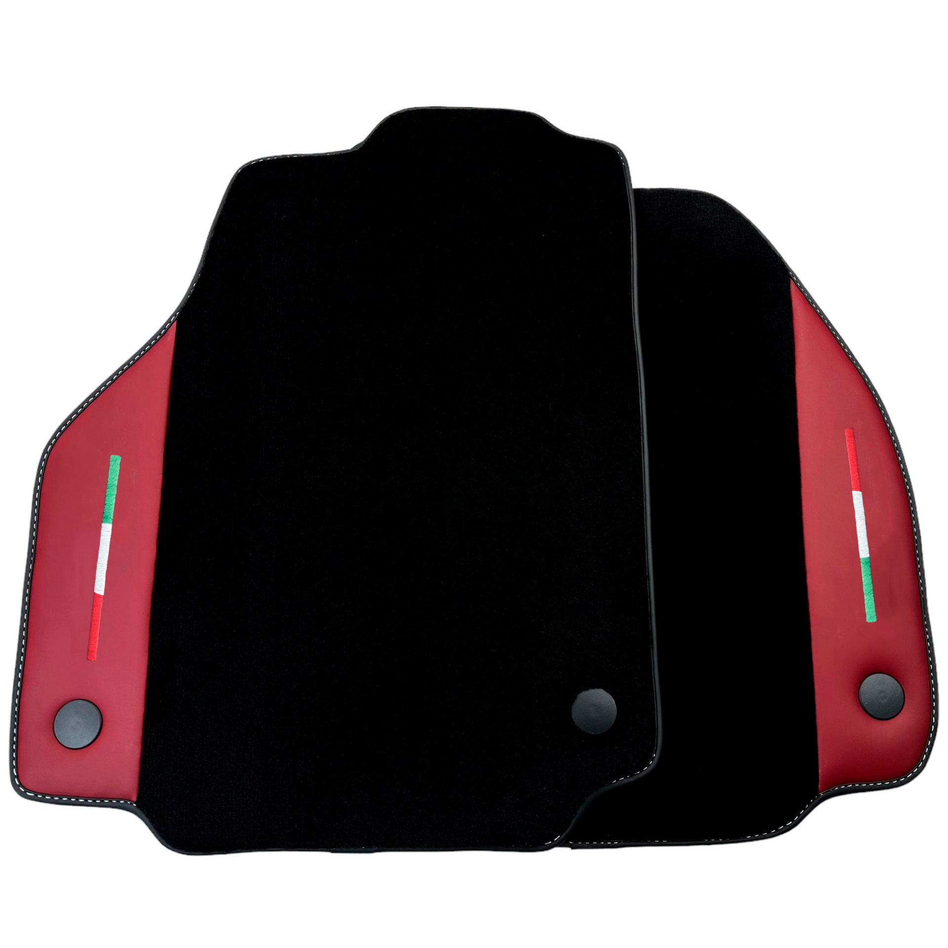 Black Car Mats for Ferrari 458 Italia (2009-2015) with Bordeaux Nappa Leather