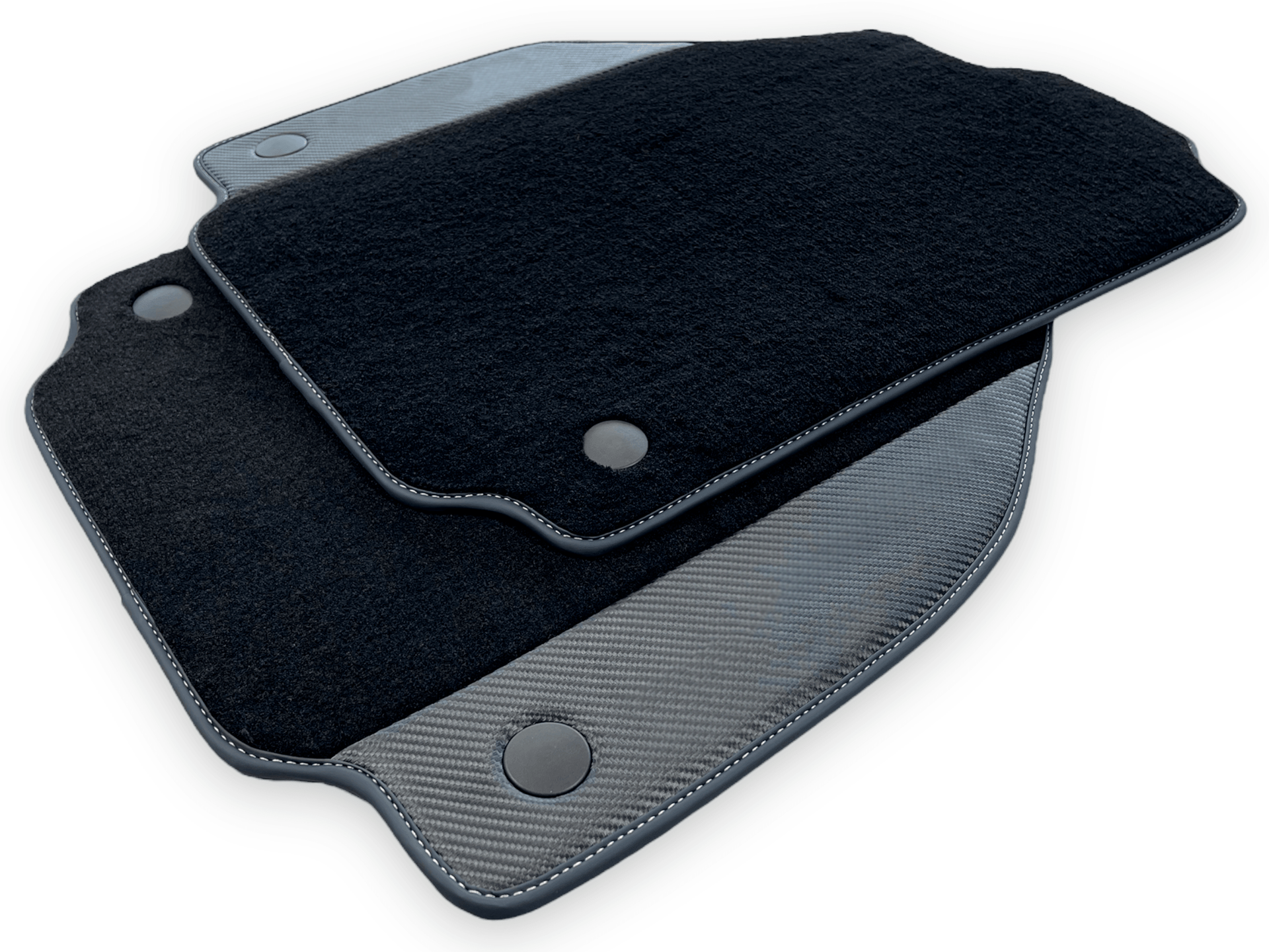 Black Car Mats For Ferrari 458 Italia 2009-2015 With Carbon Fiber Leather