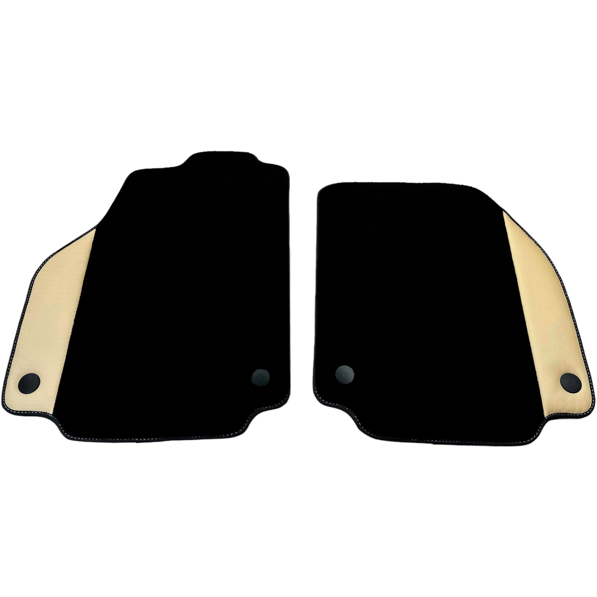 Black Car Mats for Ferrari 458 Italia (2009-2015) with Crema Nappa Leather