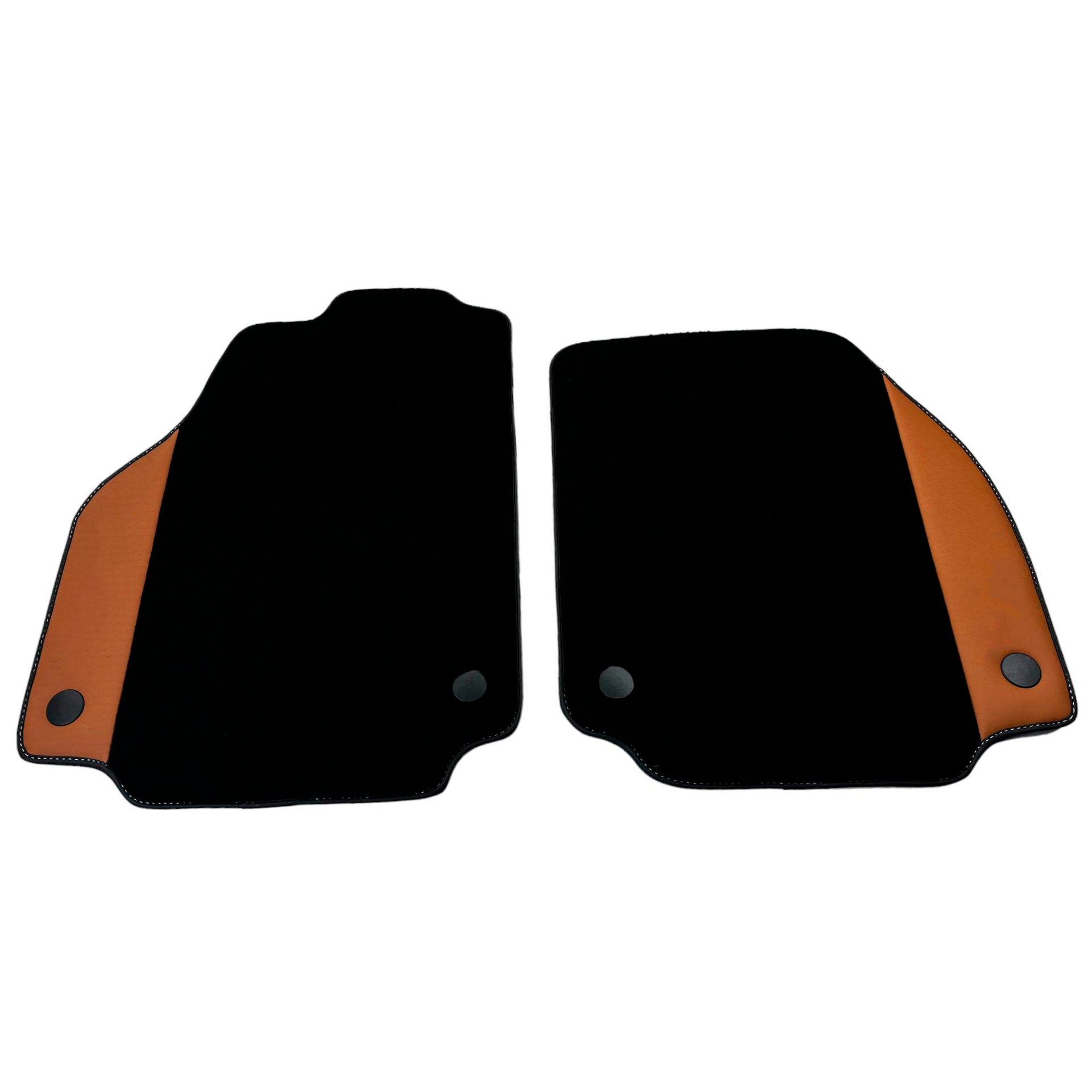 Black Car Mats for Ferrari 458 Italia (2009-2015) with Cuoio Nappa Leather