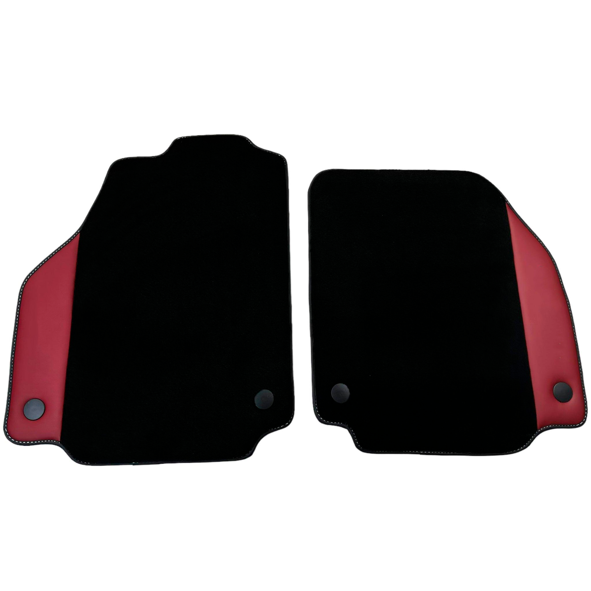 Black Car Mats for Ferrari 488 GTB (2015-2022) with Bordeaux Nappa Leather