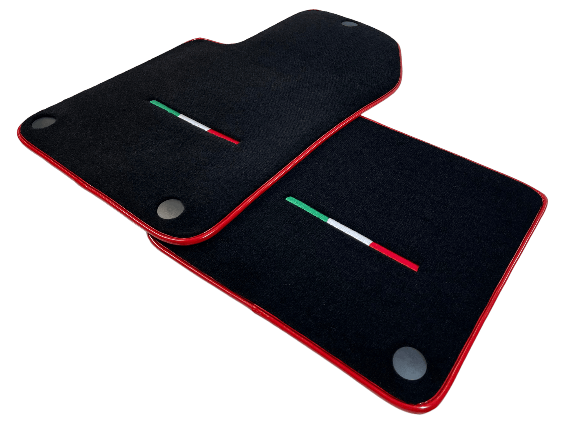 Black Floor Mats For Ferrari 599 Coupe 2006-2012 With Red Trim - Scuderia