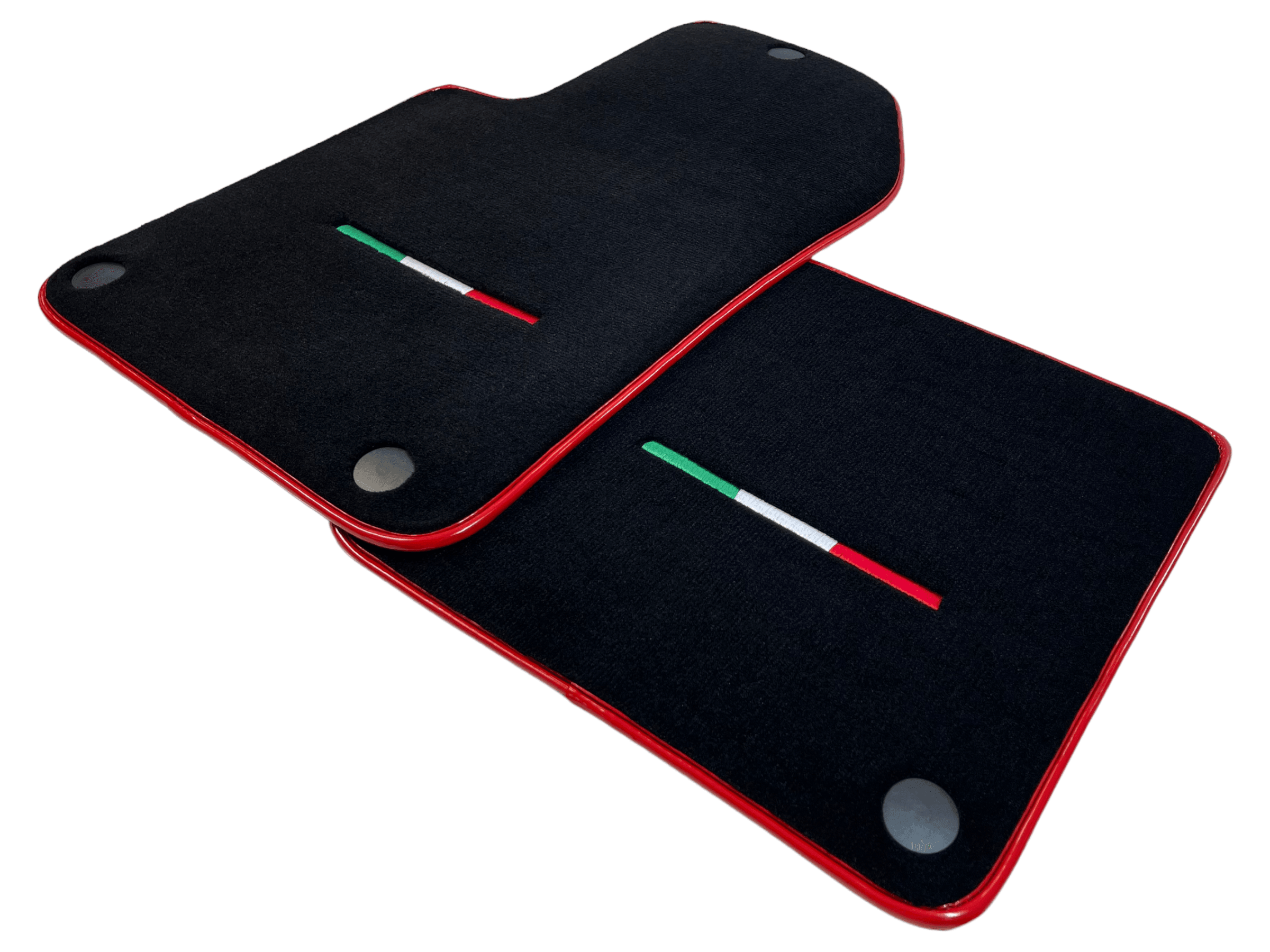 Black Floor Mats For Ferrari 612 Scaglietti 2005-2011 With Red Trim - Scuderia