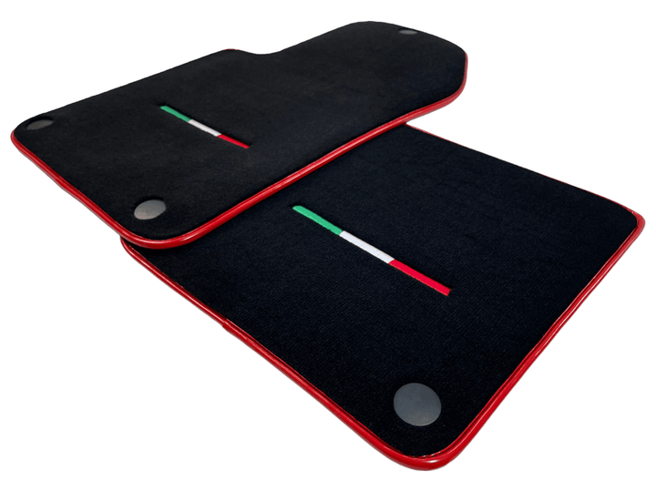 Black Floor Mats For Ferrari 612 Scaglietti 2005-2011 With Red Trim - Scuderia