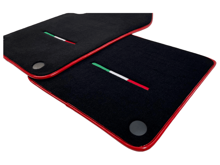 Black Floor Mats For Ferrari 612 Scaglietti 2005-2011 With Red Trim - Scuderia