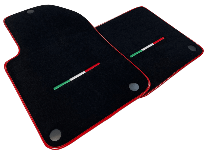 Black Floor Mats For Ferrari 612 Scaglietti 2005-2011 With Red Trim - Scuderia