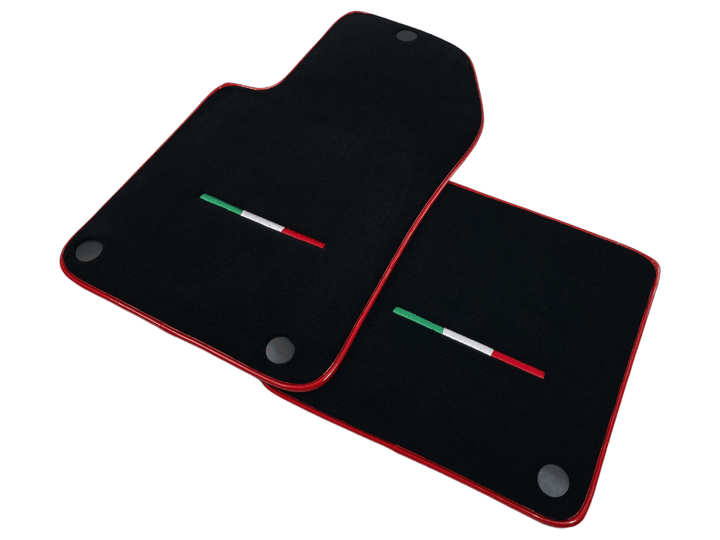 Black Floor Mats For Ferrari 612 Scaglietti 2005-2011 With Red Trim - Scuderia