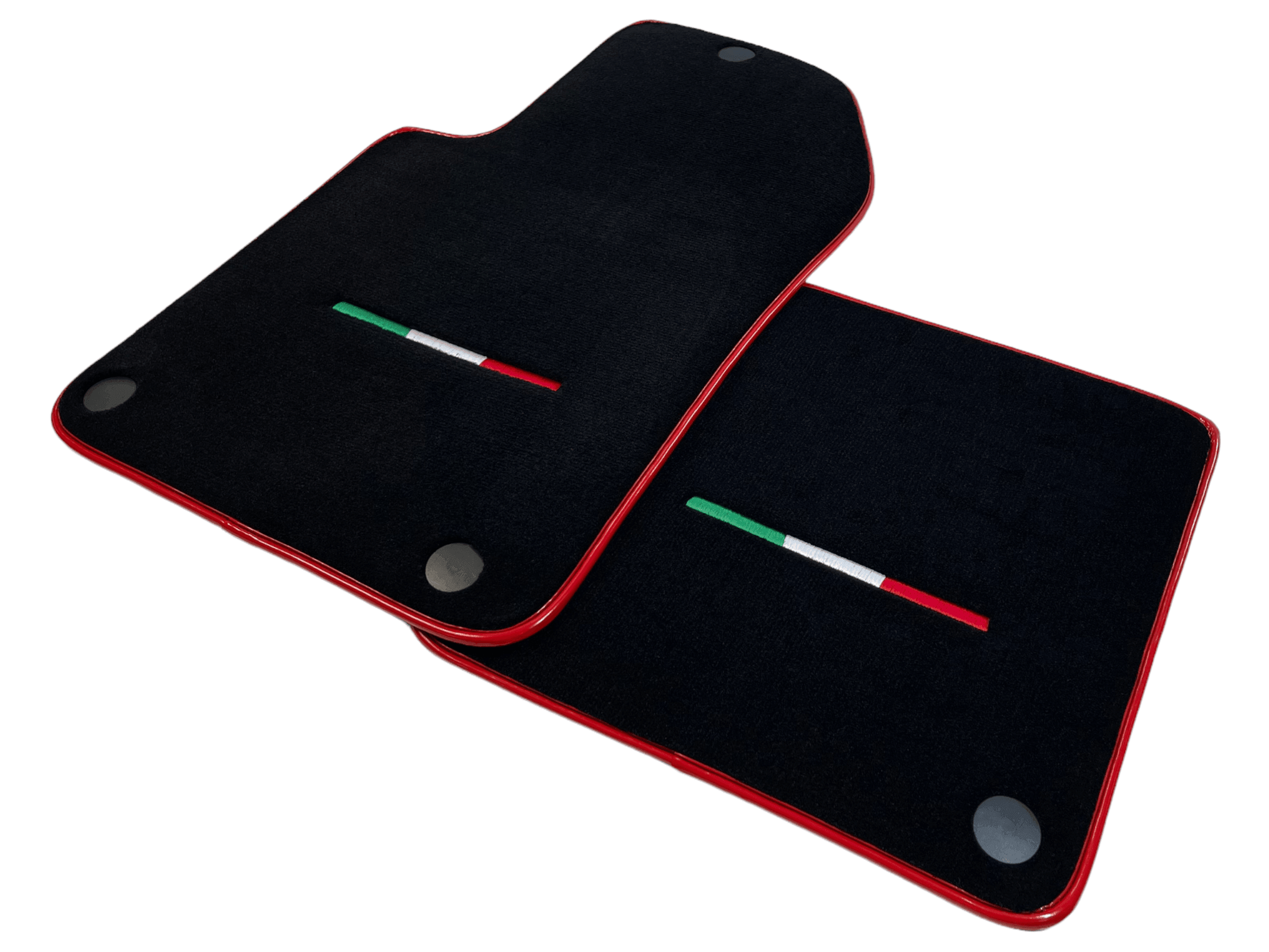 Black Floor Mats For Ferrari 612 Scaglietti 2005-2011 With Red Trim - Scuderia