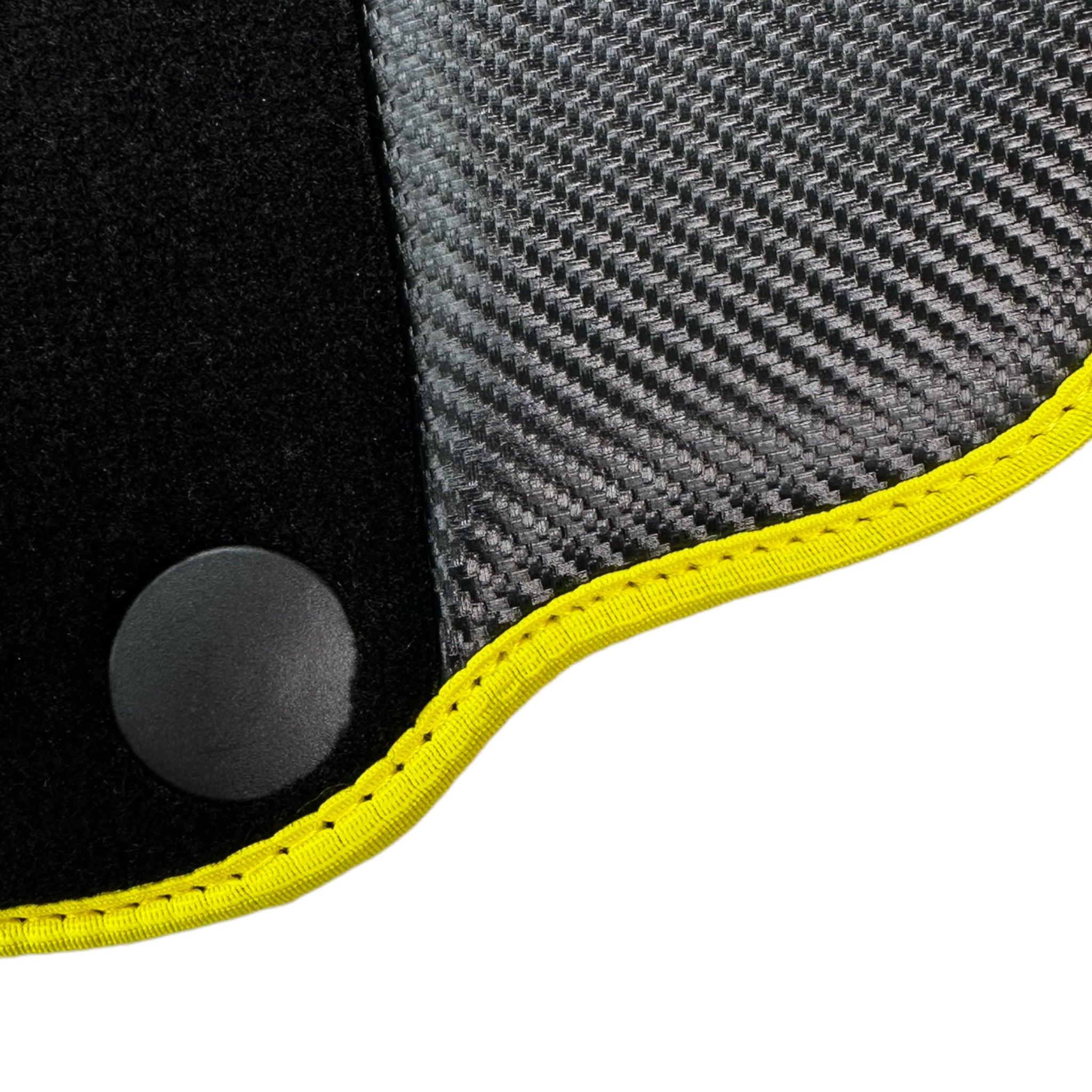 Black Floor Mats for Ferrari 812 GTS (2019-2023) with Carbon Leather