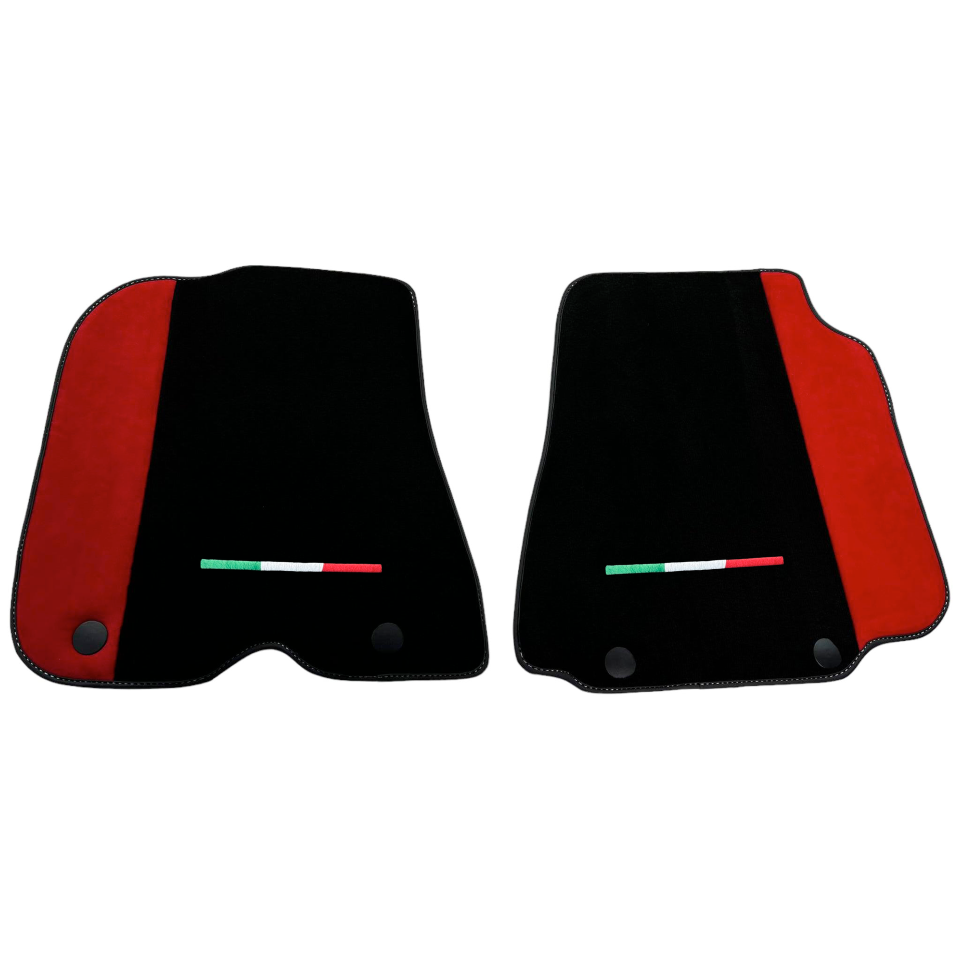 Black Car Mats for Ferrari 812 GTS (2019-2023) with Red Alcantara Leather