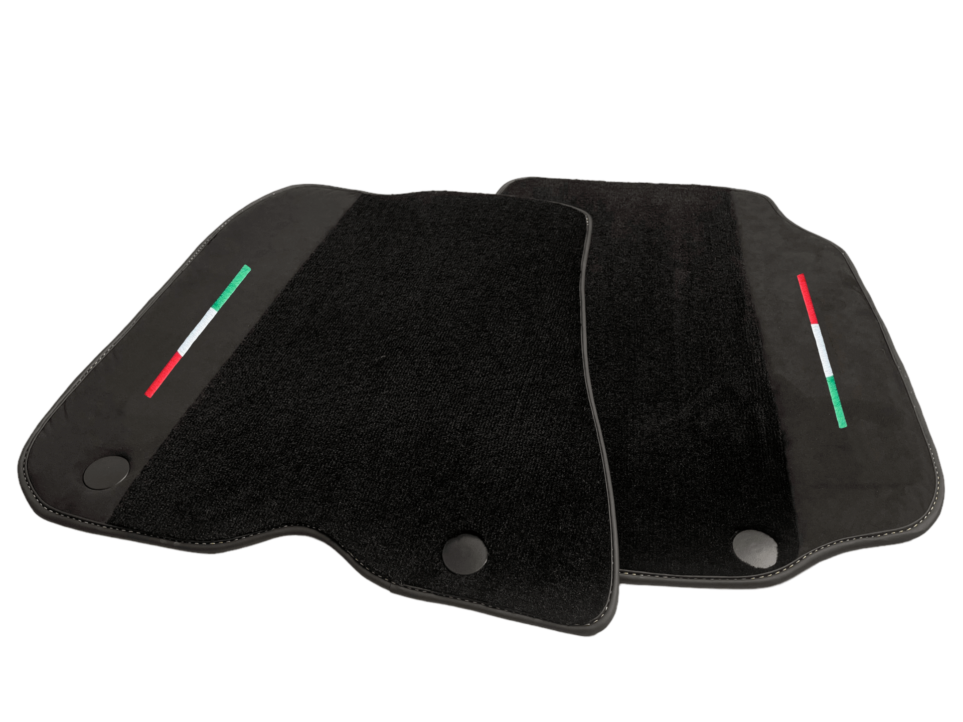 Black Car Mats For Ferrari 812 Superfast With Alcantara Leather Yellow Edition