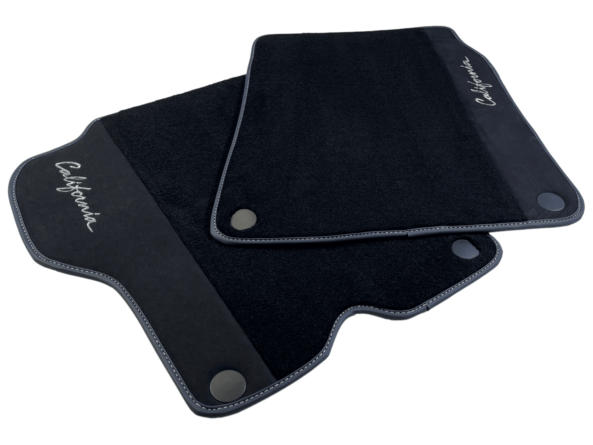 Black Floor Mats For Ferrari California 2008-2014 With Alcantara - Scuderia