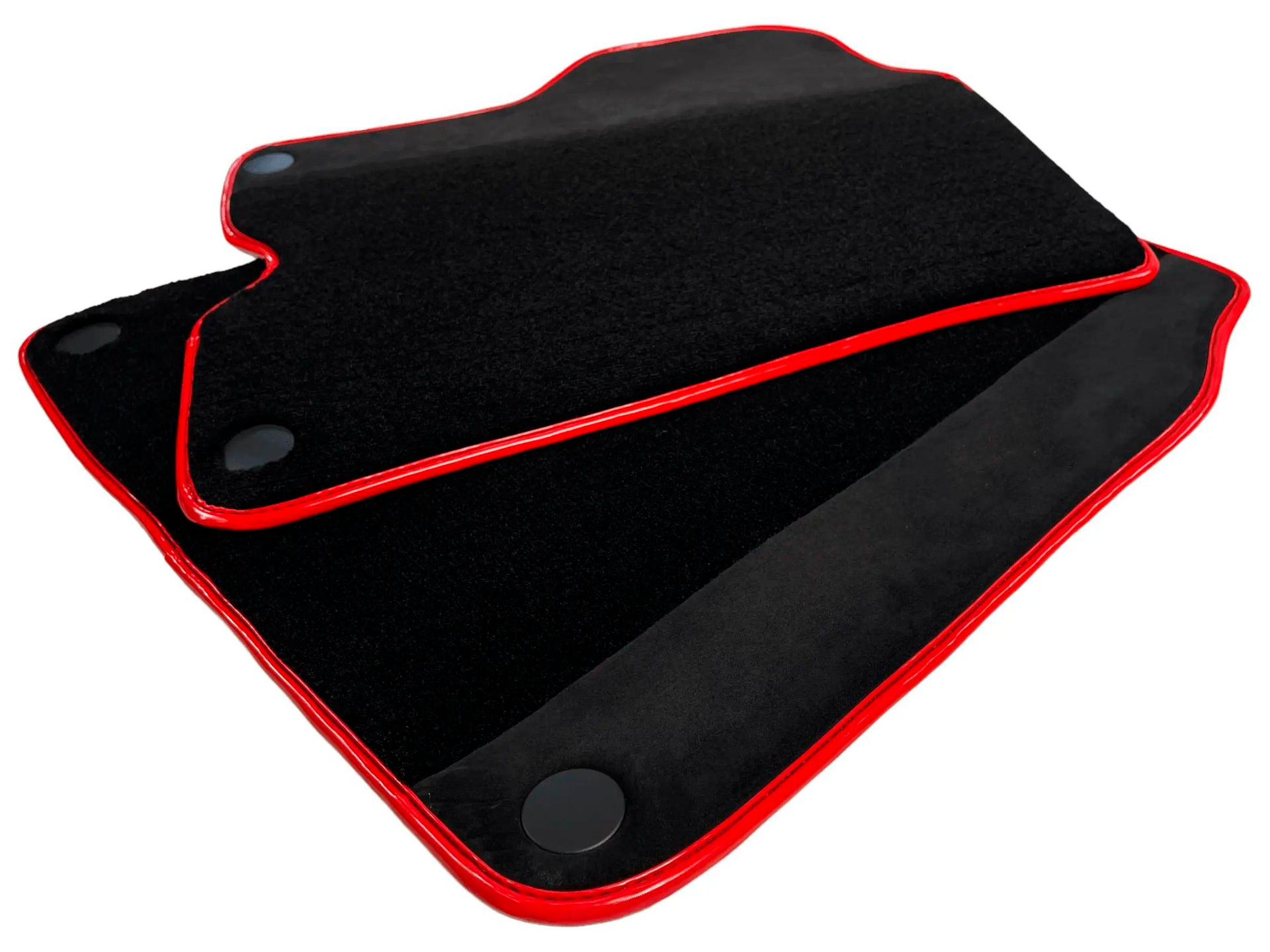 Black Car Mats For Ferrari California 2008-2014 With Alcantara Red Trim