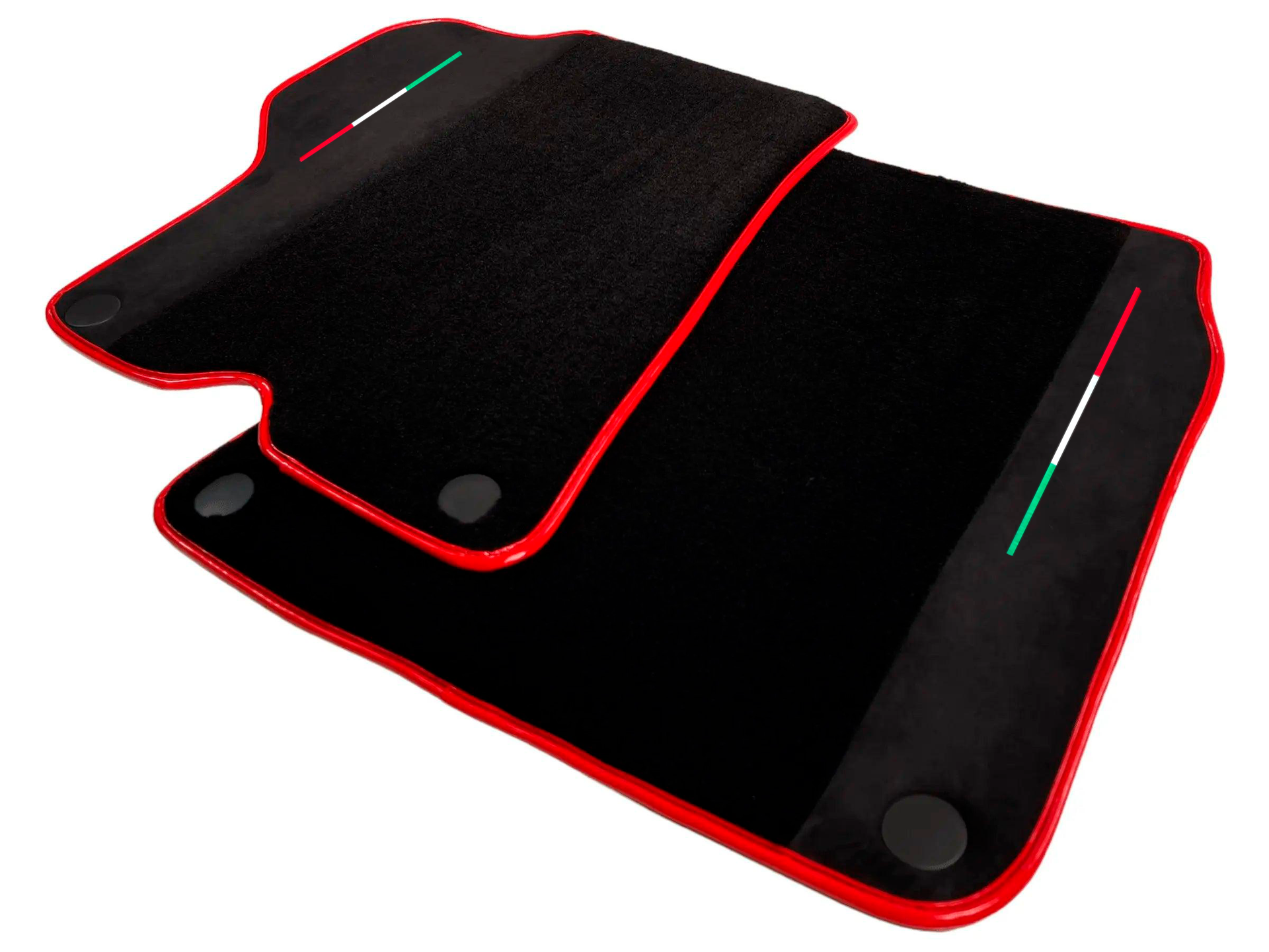 Black Car Mats For Ferrari California 2008-2014 With Alcantara Red Trim